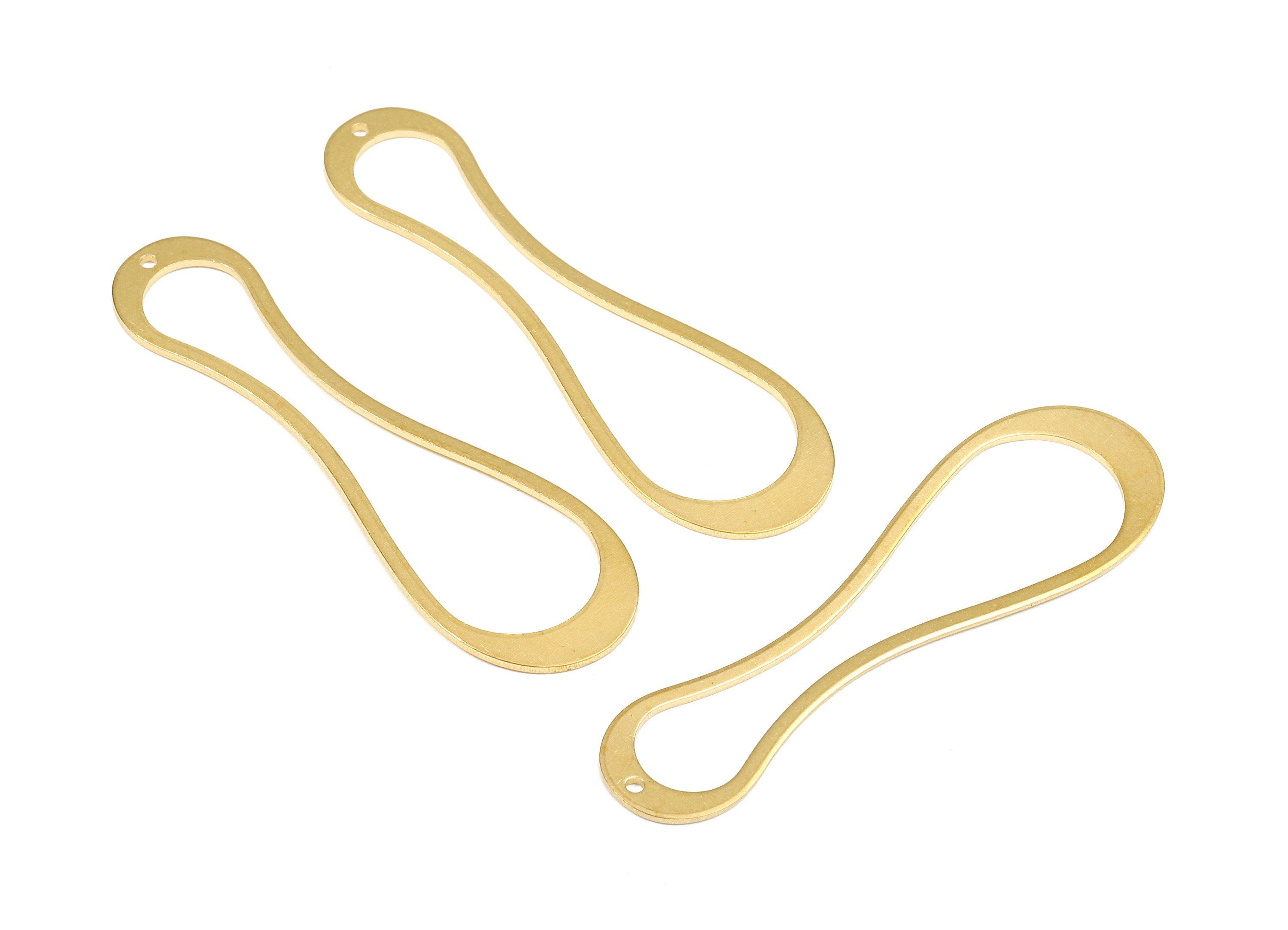 Brass Teardrop Charms - Raw Brass Teardrop Earrings and Pendant - Brass Teardrop Necklace - Jewelry Supplies - 50.71x15.37x1.03mm - PP2661 - DOMEDBAZAAR
