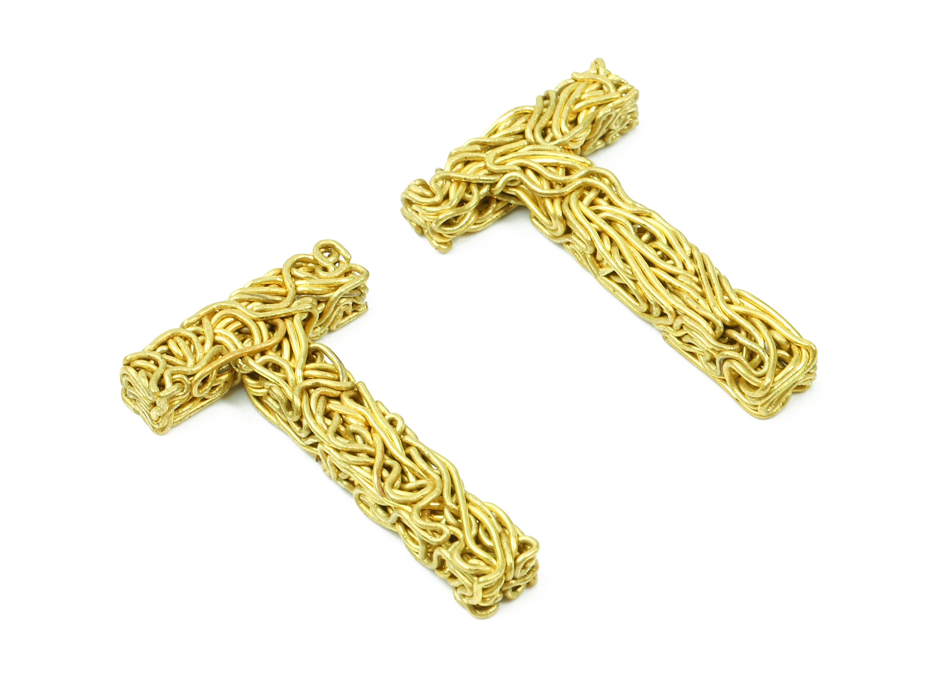 Brass T letter Pendant - Raw Brass Hammered Wire Letter T Alphabets Charms  - Jewelry Supplies - 27.72x17.75x3.01mm - PP2938 - DOMEDBAZAAR