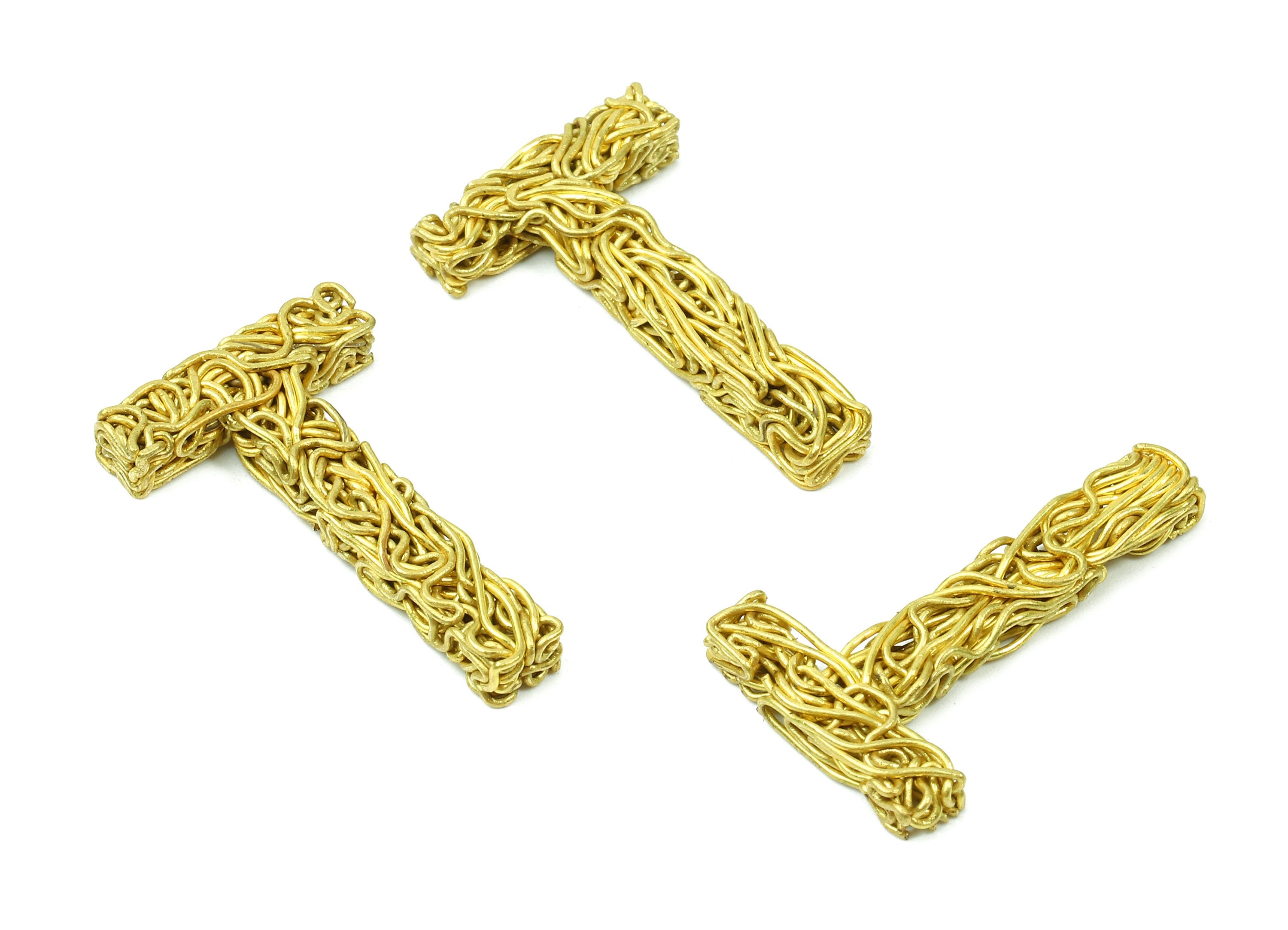 Brass T letter Pendant - Raw Brass Hammered Wire Letter T Alphabets Charms  - Jewelry Supplies - 27.72x17.75x3.01mm - PP2938 - DOMEDBAZAAR