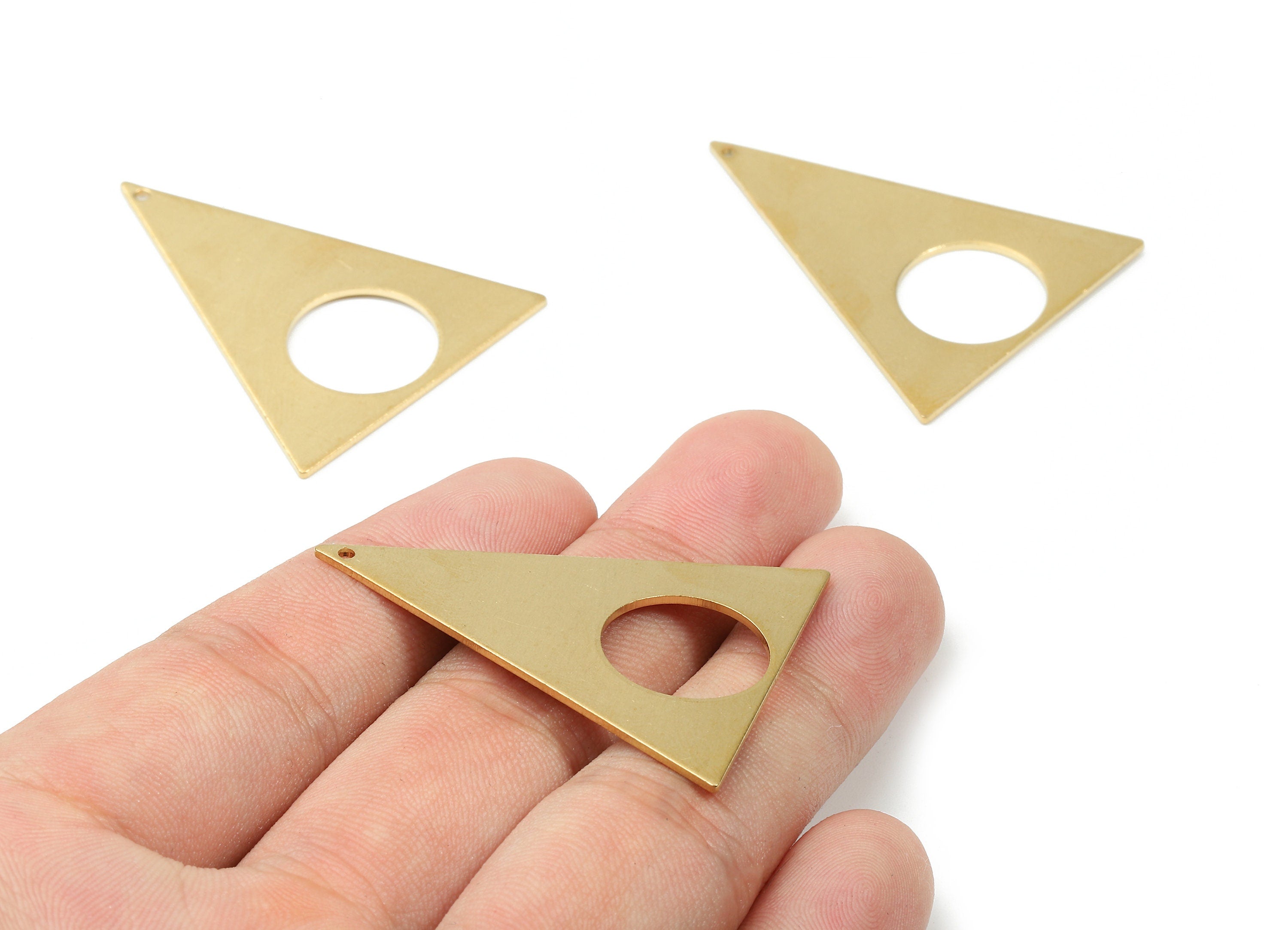 Personalized stamping blank - Brass Triangle Charms - Raw Brass Triangle Earrings and Pendant - Jewelry Supplies - 43.5x34.7x1.24mm - PP2807 - DOMEDBAZAAR