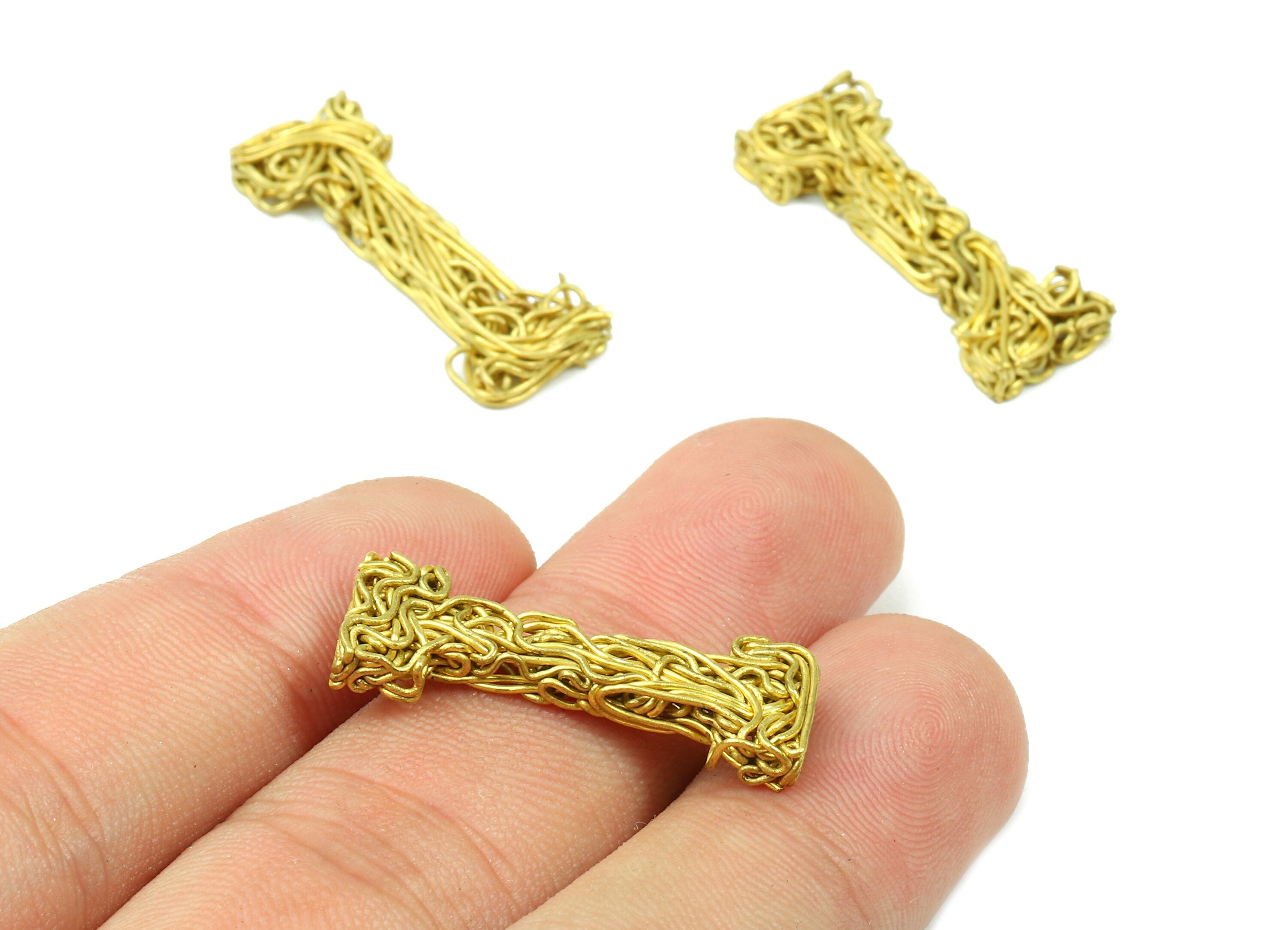 Brass I letter Pendant - Raw Brass Hammered Wire Letter I Alphabets Charms - Jewelry Supplies - 28.06x10.35x2.96mm - PP2927 - DOMEDBAZAAR
