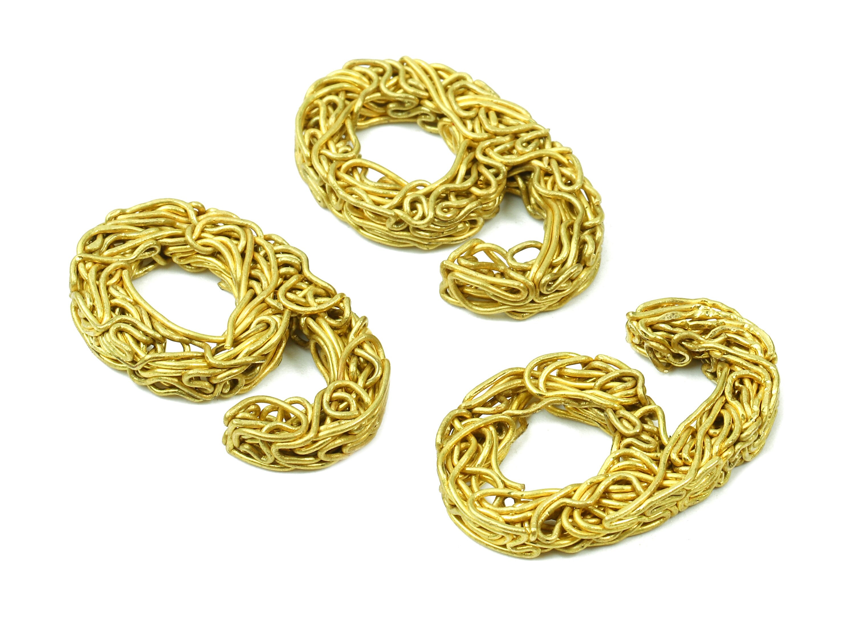 Brass 9 Number Pendant - Raw Brass Hammered Wires 9 Number Charms - Jewelry Supplies - 25.21x14.7x3.38mm - PP2918 - DOMEDBAZAAR
