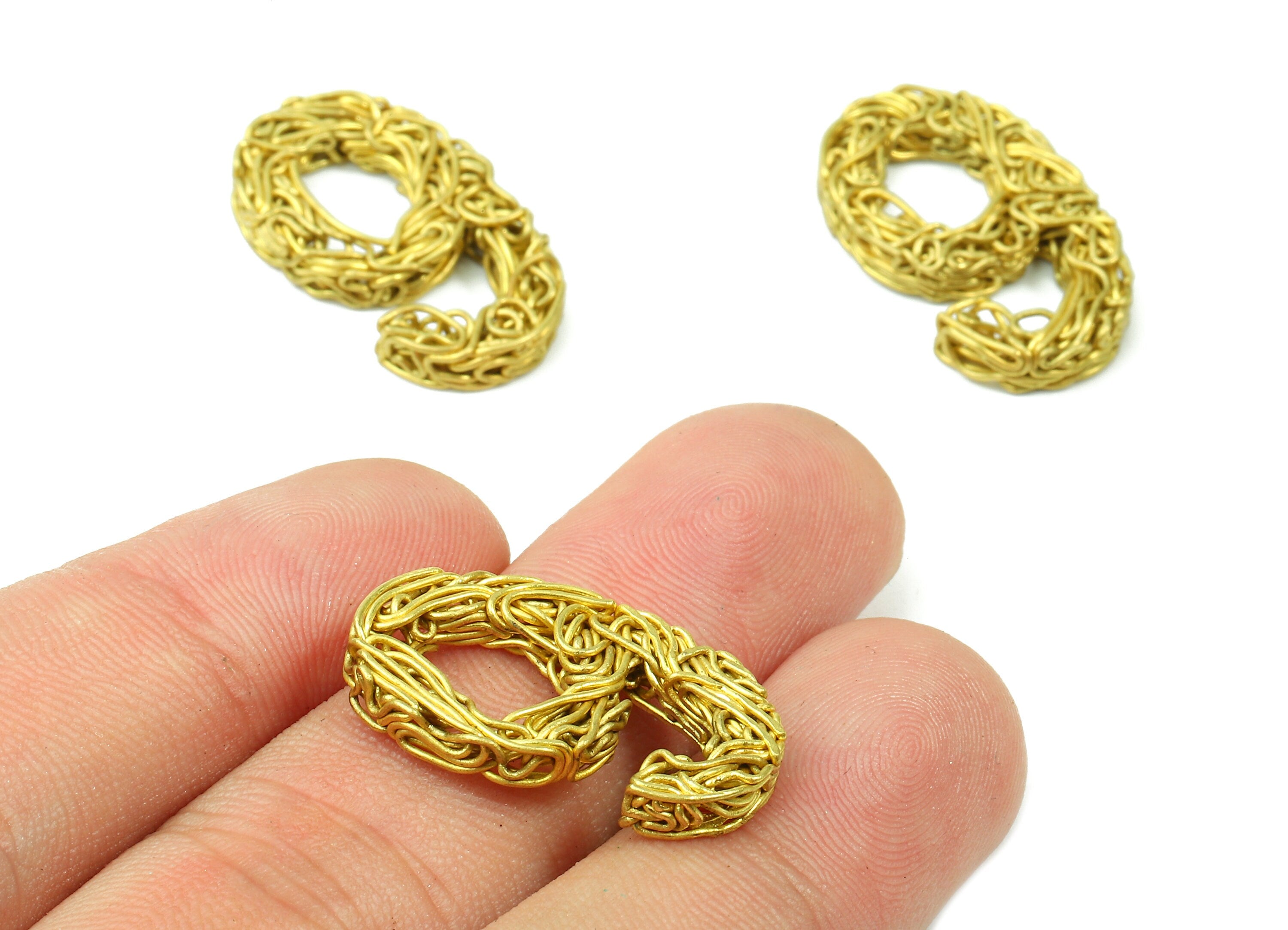 Brass 9 Number Pendant - Raw Brass Hammered Wires 9 Number Charms - Jewelry Supplies - 25.21x14.7x3.38mm - PP2918 - DOMEDBAZAAR