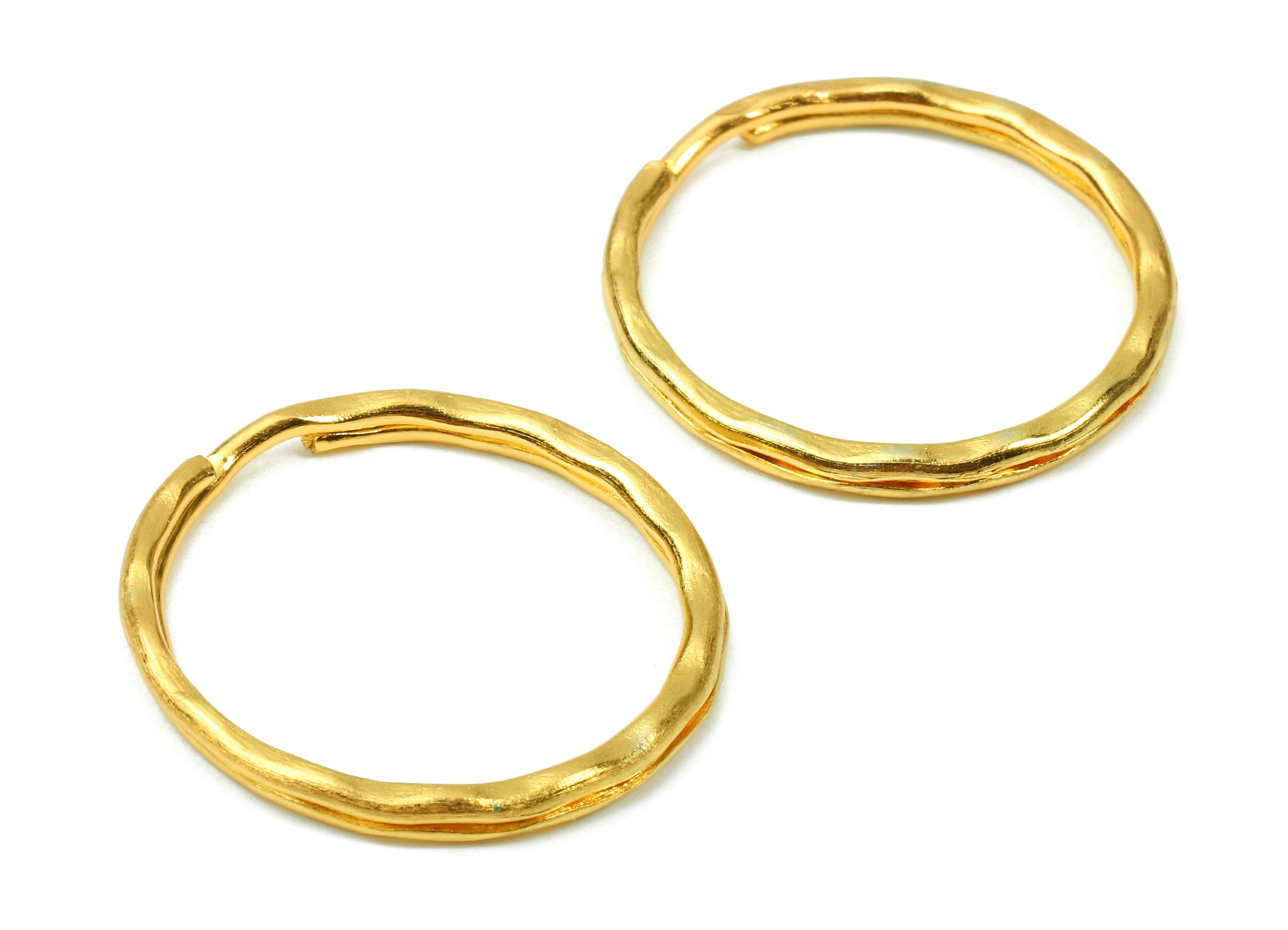 Gold Tone Metal Key Rings - Split Rings - Circle Key Rings - Keychain Connectors - Key Ring Findings - 27.64x27.64x1.5mm - PP2855G - DOMEDBAZAAR