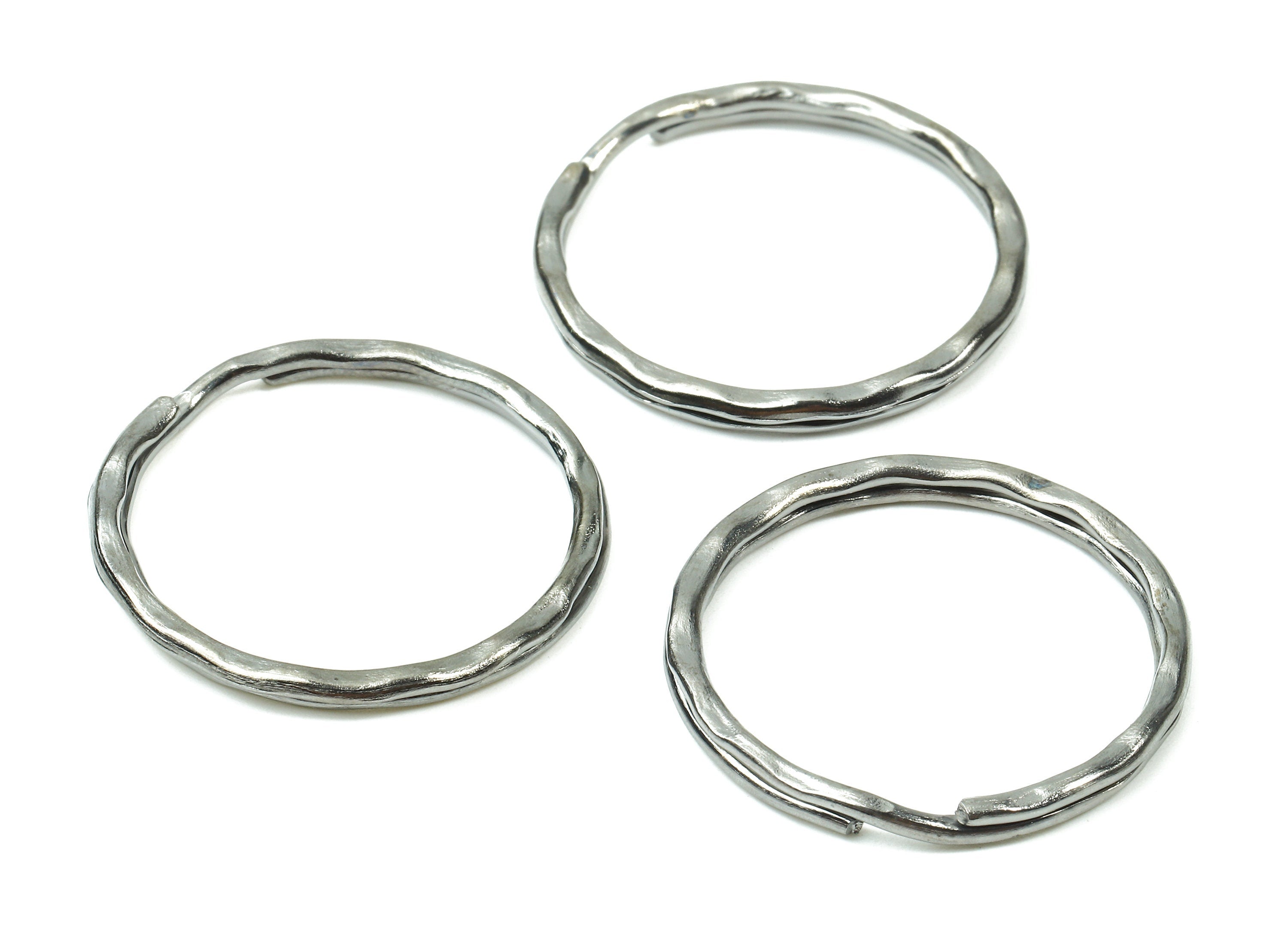 Gunmetal Metal Key Rings - Split Rings - Circle Key Rings - Keychain Connectors - Key Ring Findings - 27.64x27.64x1.5mm - PP2855GM - DOMEDBAZAAR