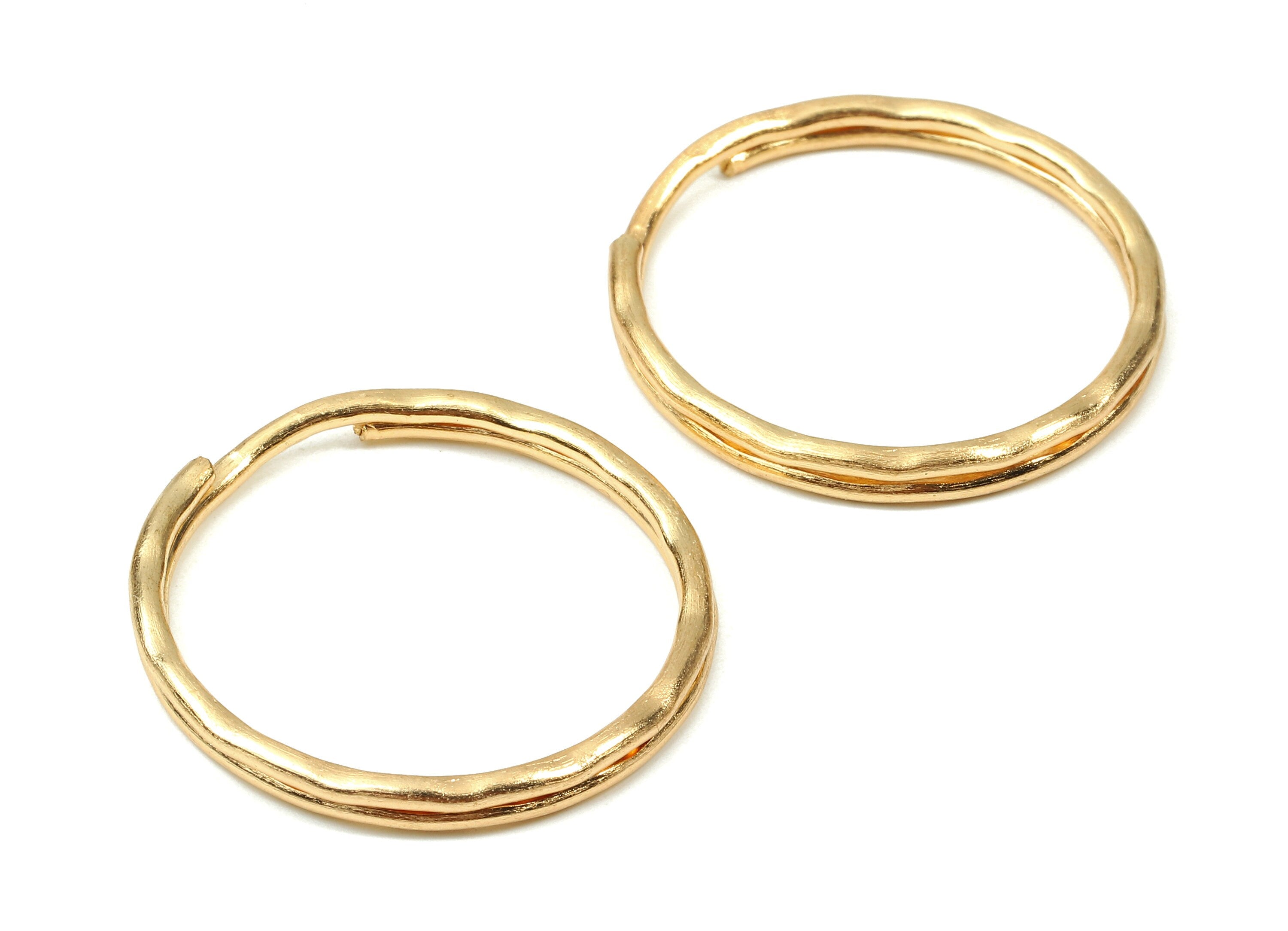 KC Gold Tone Metal Key Rings - Split Rings - Circle Key Rings - Keychain Connectors - Key Ring Findings - 30.36x30.36x1.7mm - PP2856KC - DOMEDBAZAAR