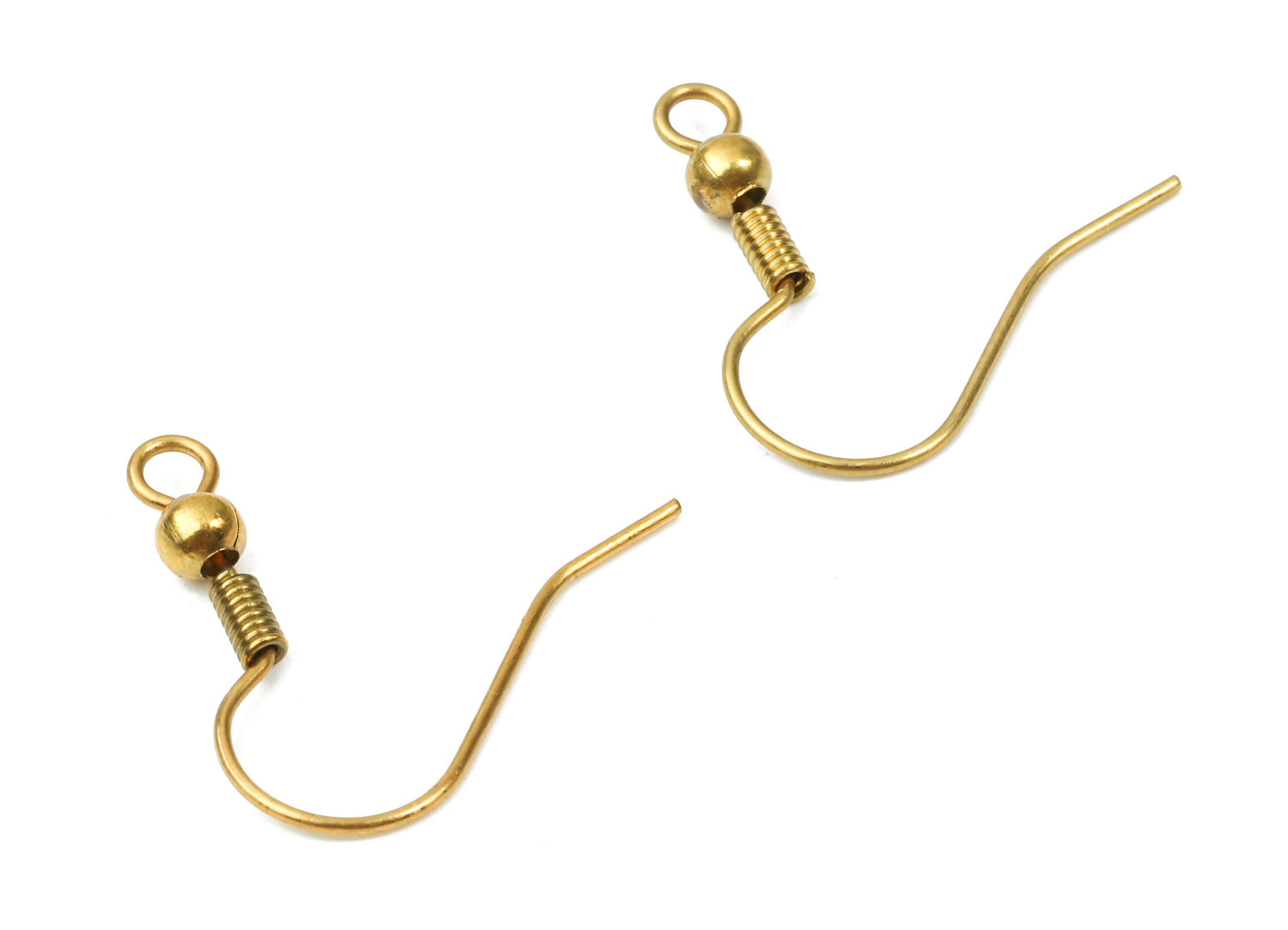 Brass Earring Hooks - Raw Brass Earring Wires - Earring Findings - Jewelry Supplies - 19.24x18.52x3.14mm - PP2832 - DOMEDBAZAAR