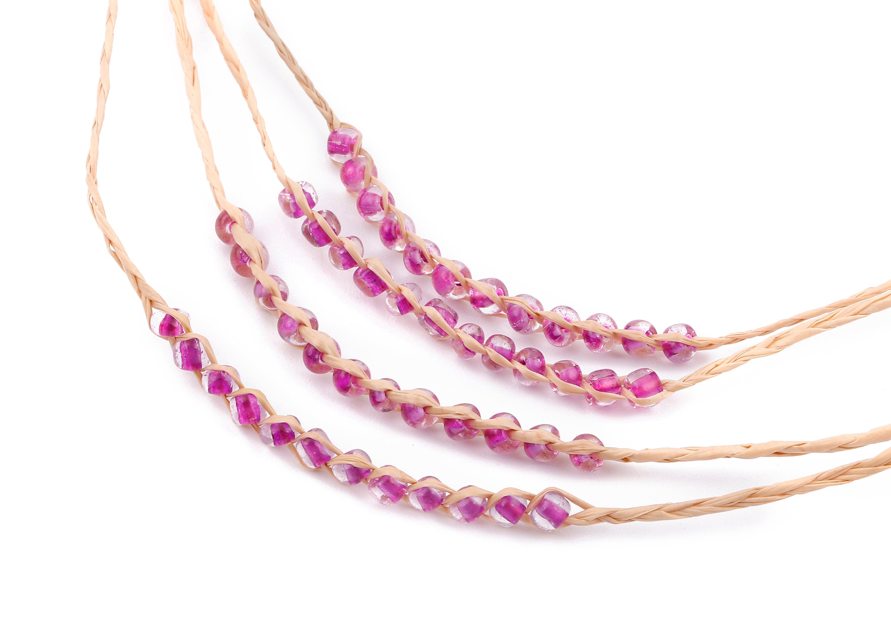Lafite Grass Knotted Bracelet with Acrylic Beads - Lafite Grass Bracelet - Acrylic Beads Bracelet - Bracelet Jewelry - 264x4.29mm - LS1001 - DOMEDBAZAAR