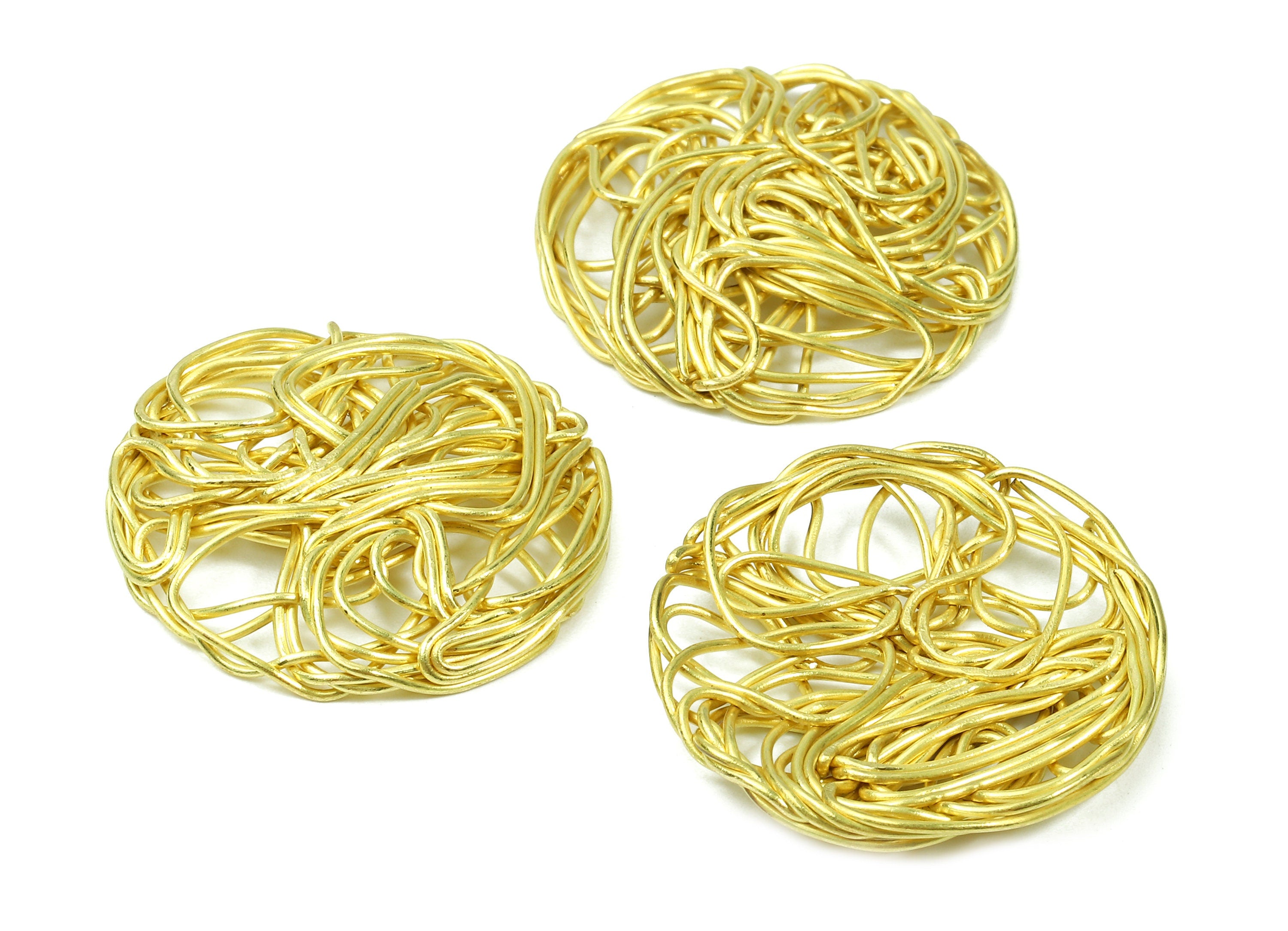 Brass Round Charms - Brass Round Hammered Earring Wires Pendant - Earring Findings - Jewelry Supplies - 30.41x30.41x3.58mm - PP2901 - DOMEDBAZAAR