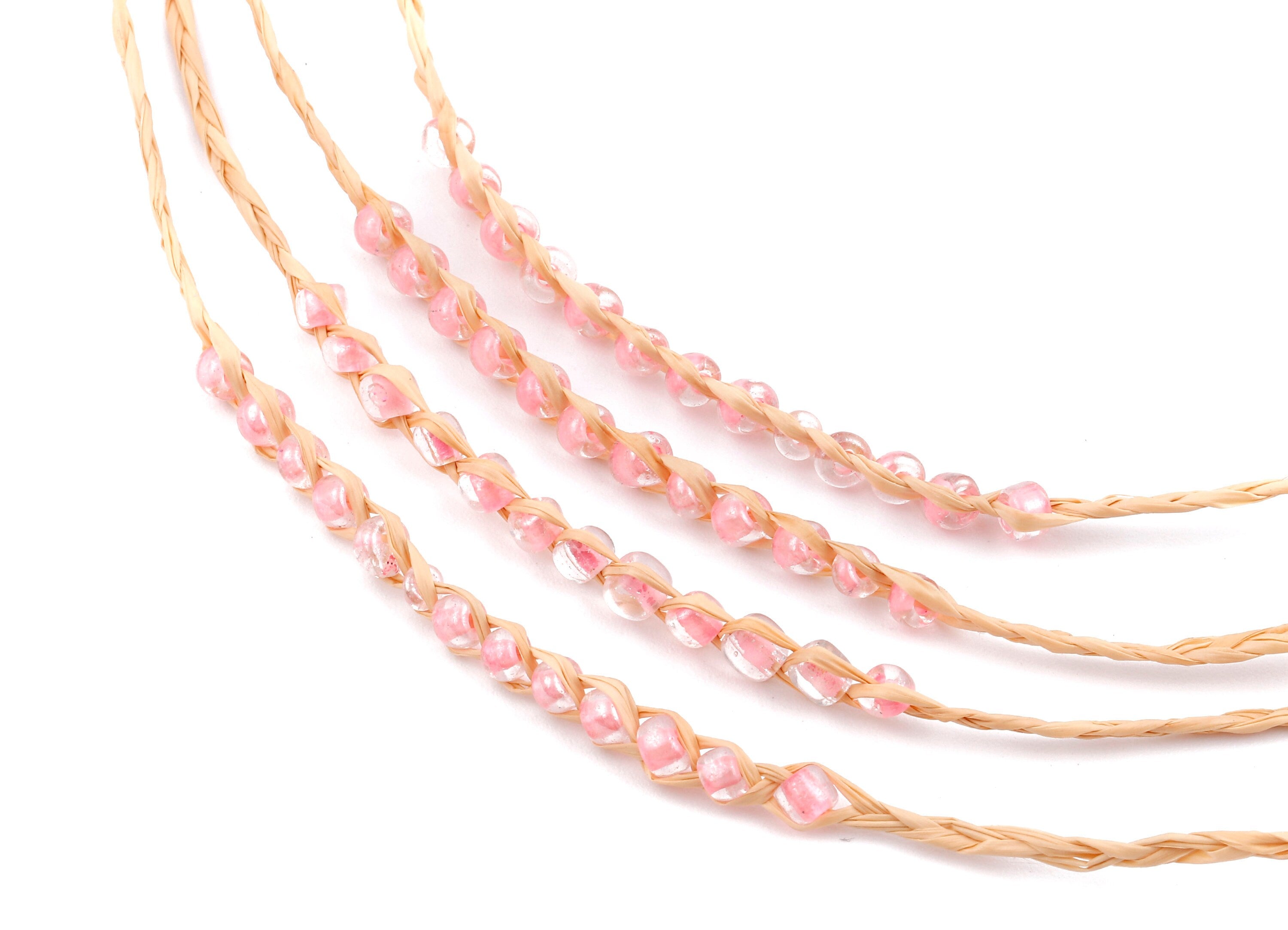 Lafite Grass Knotted Bracelet with Acrylic Beads - Lafite Grass Bracelet - Acrylic Beads Bracelet - Bracelet Jewelry - 264x4.29mm - LS1006 - DOMEDBAZAAR