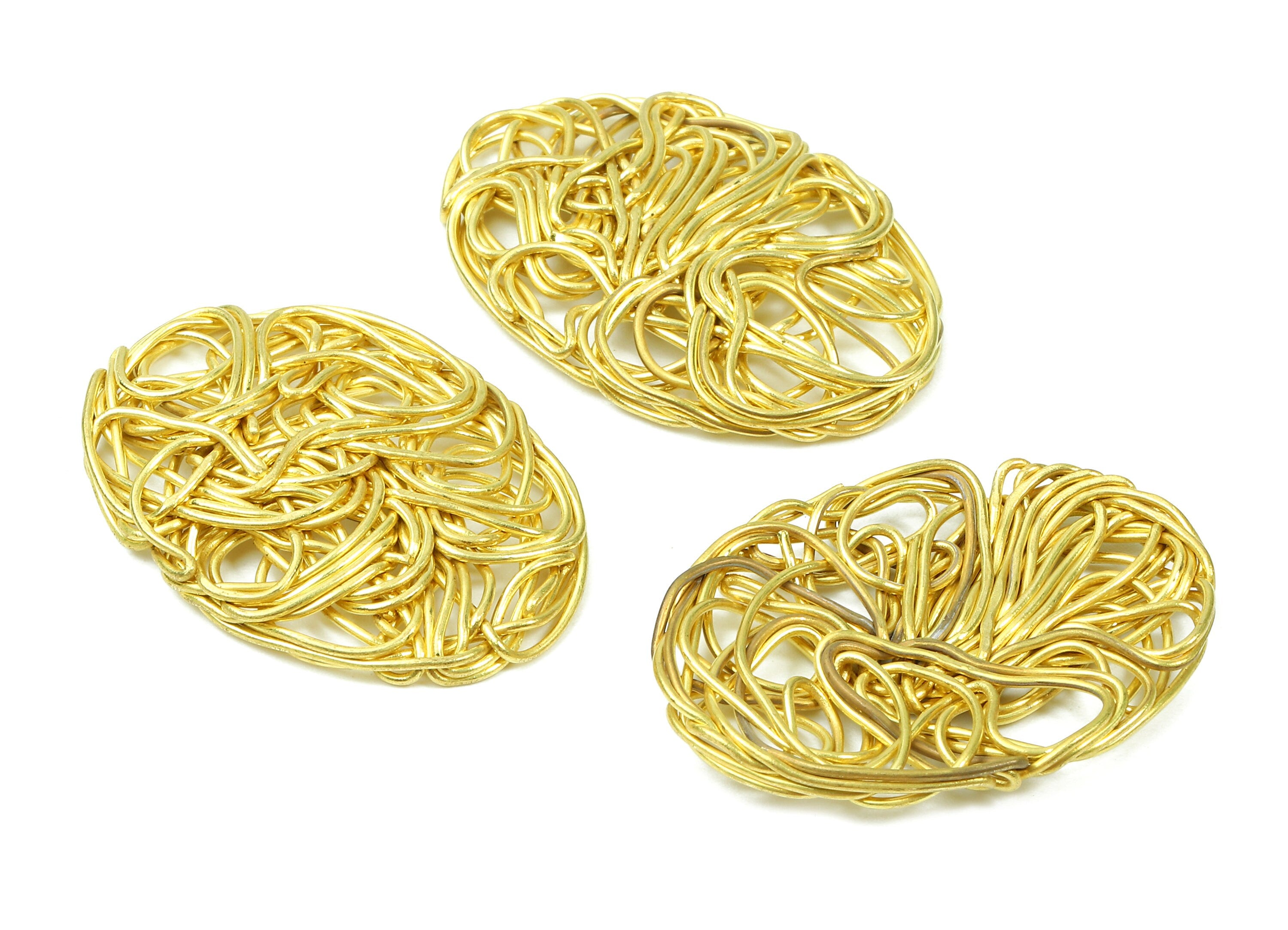 Brass Oval Charms - Brass Oval Hammered Earring Wires Pendant - Earring Findings - Jewelry Supplies - 35.03x24.78x2.87mm - PP2902 - DOMEDBAZAAR