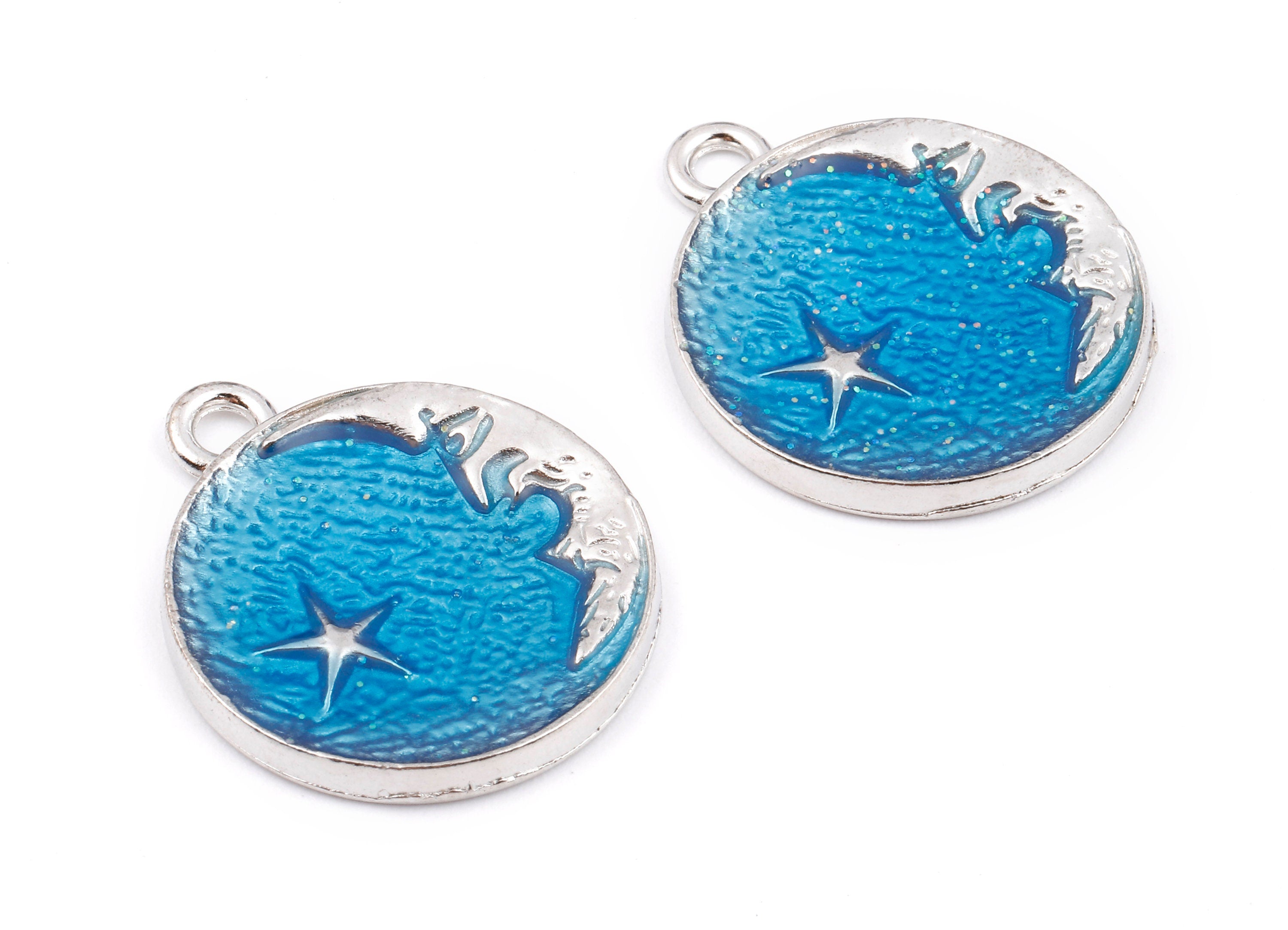 Alloy Planet Charms - Zinc Alloy Planet Earrings - Star Enamel Pendant - Necklace Pendant - 26.21x22.28x2.51mm - ZZ1413A - DOMEDBAZAAR