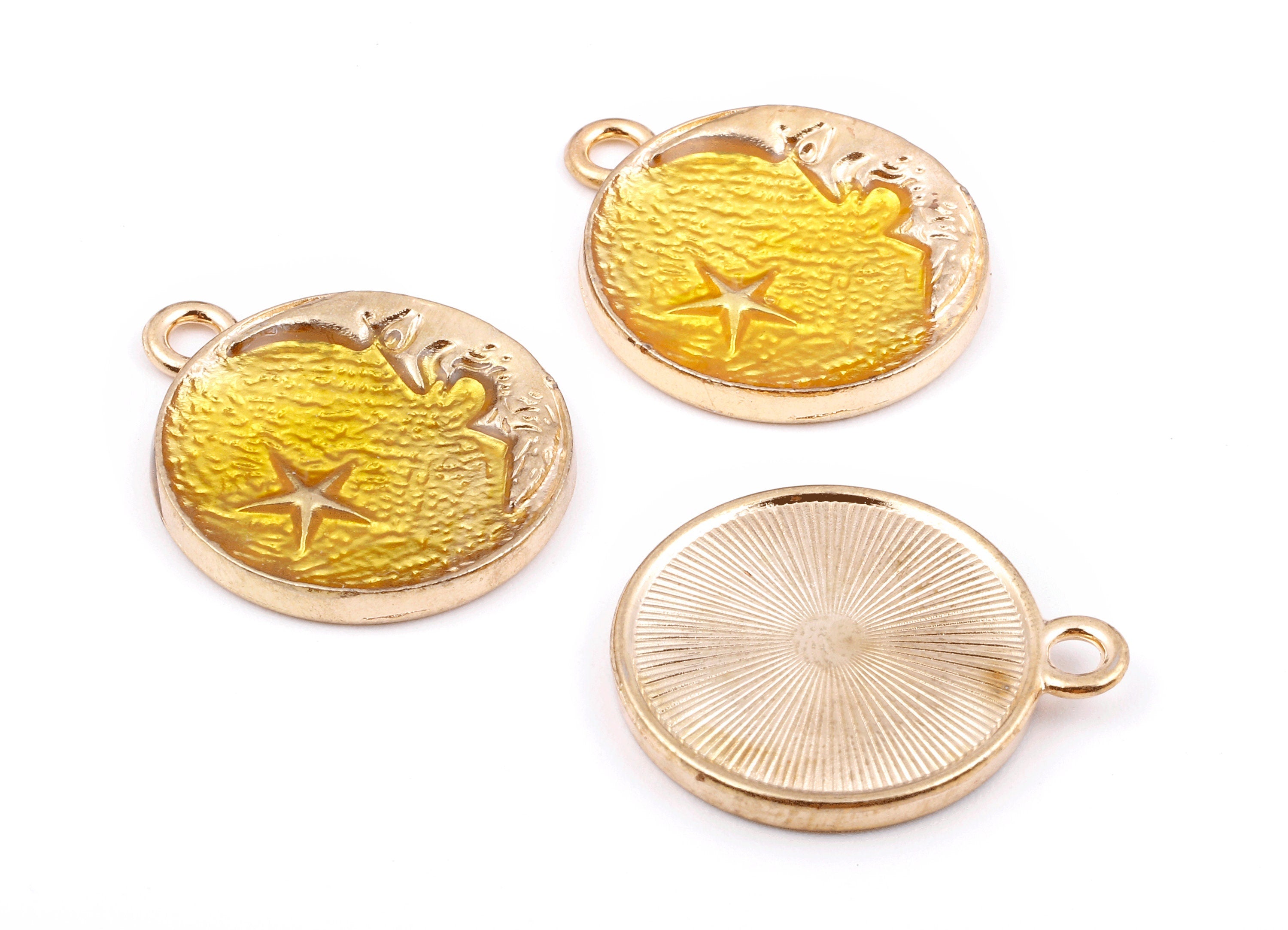 Alloy Planet Charms - Zinc Alloy Planet Earrings - Star Enamel Pendant - Necklace Pendant - 26.21x22.28x2.51mm - ZZ1413B - DOMEDBAZAAR