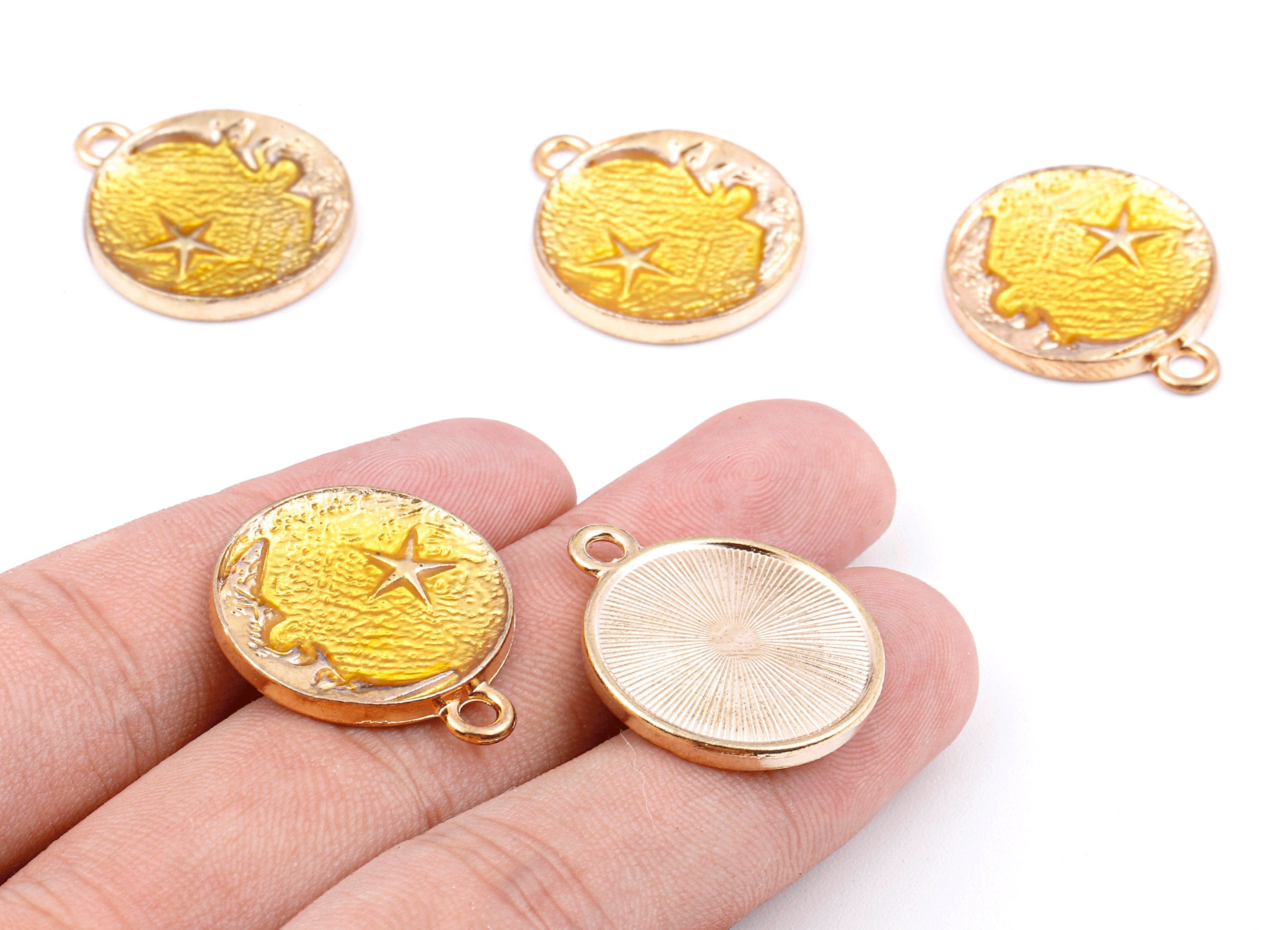 Alloy Planet Charms - Zinc Alloy Planet Earrings - Star Enamel Pendant - Necklace Pendant - 26.21x22.28x2.51mm - ZZ1413B - DOMEDBAZAAR