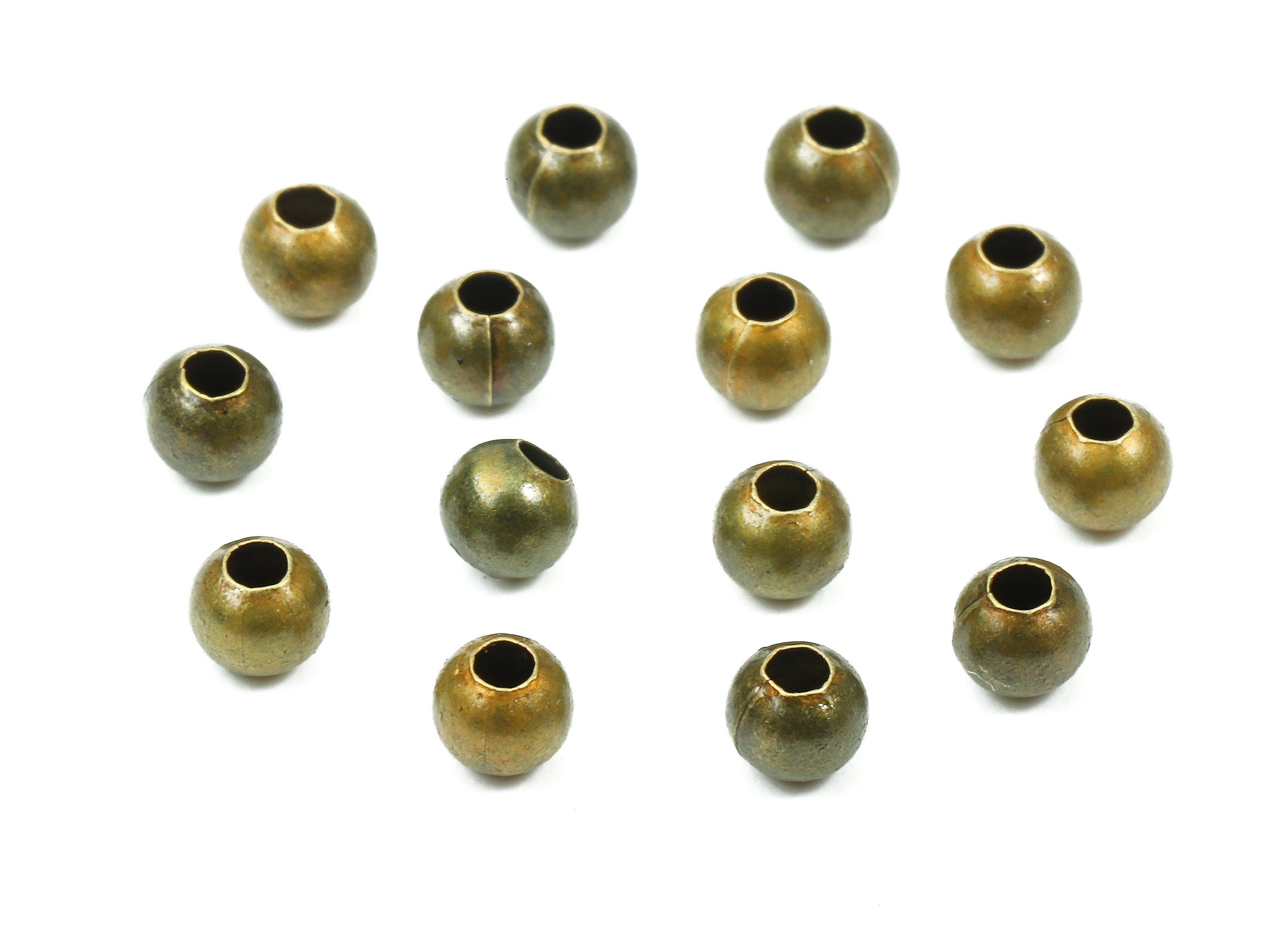 Brass Spacer Ball Beads 3.2 - Antique Bronze Spacer Ball Beads - Necklace Beads - Earring Finding - Jewelry Supplies - 3.18x2.9mm - PP2813B - DOMEDBAZAAR