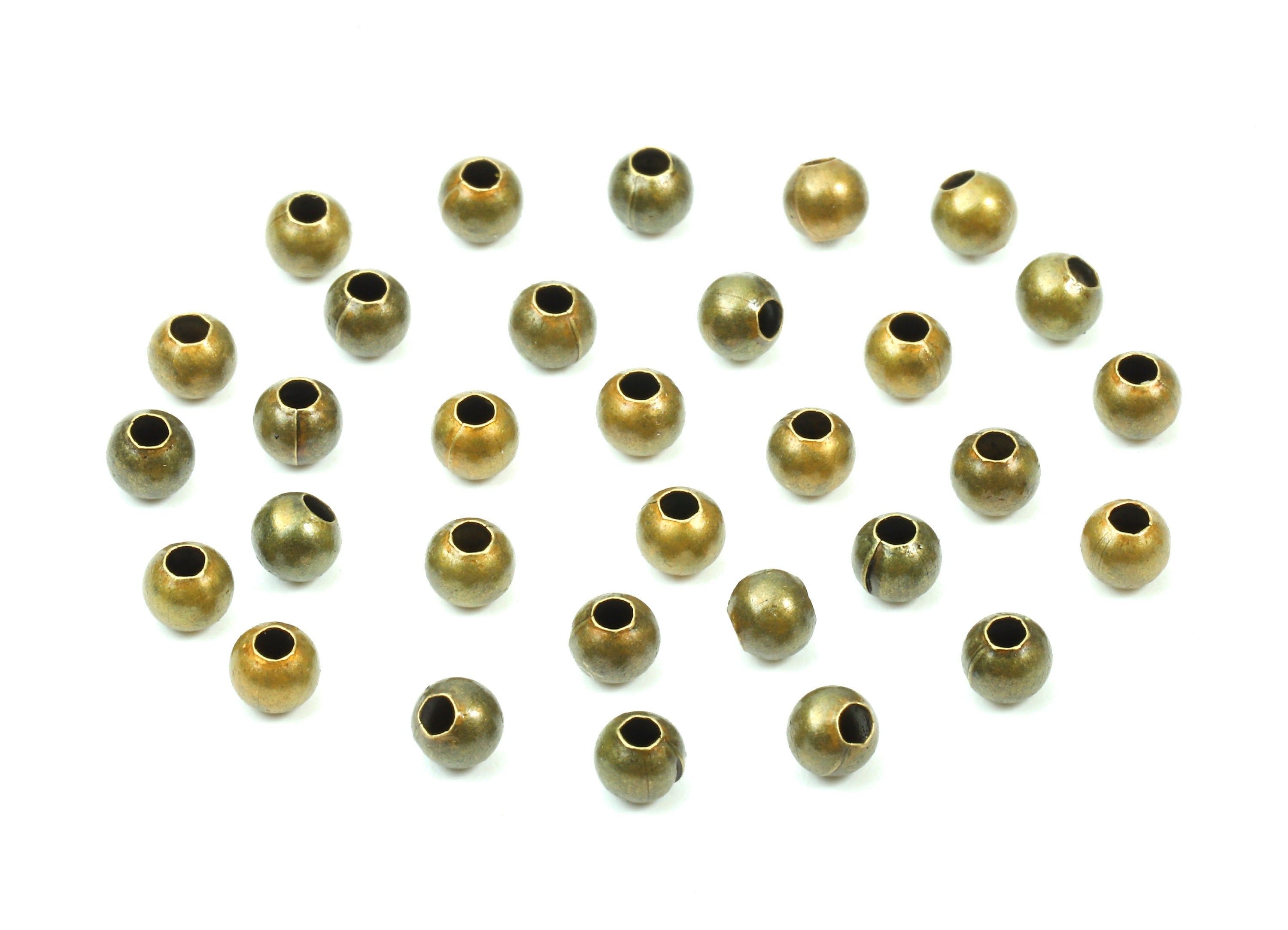 Brass Spacer Ball Beads 3.2 - Antique Bronze Spacer Ball Beads - Necklace Beads - Earring Finding - Jewelry Supplies - 3.18x2.9mm - PP2813B - DOMEDBAZAAR