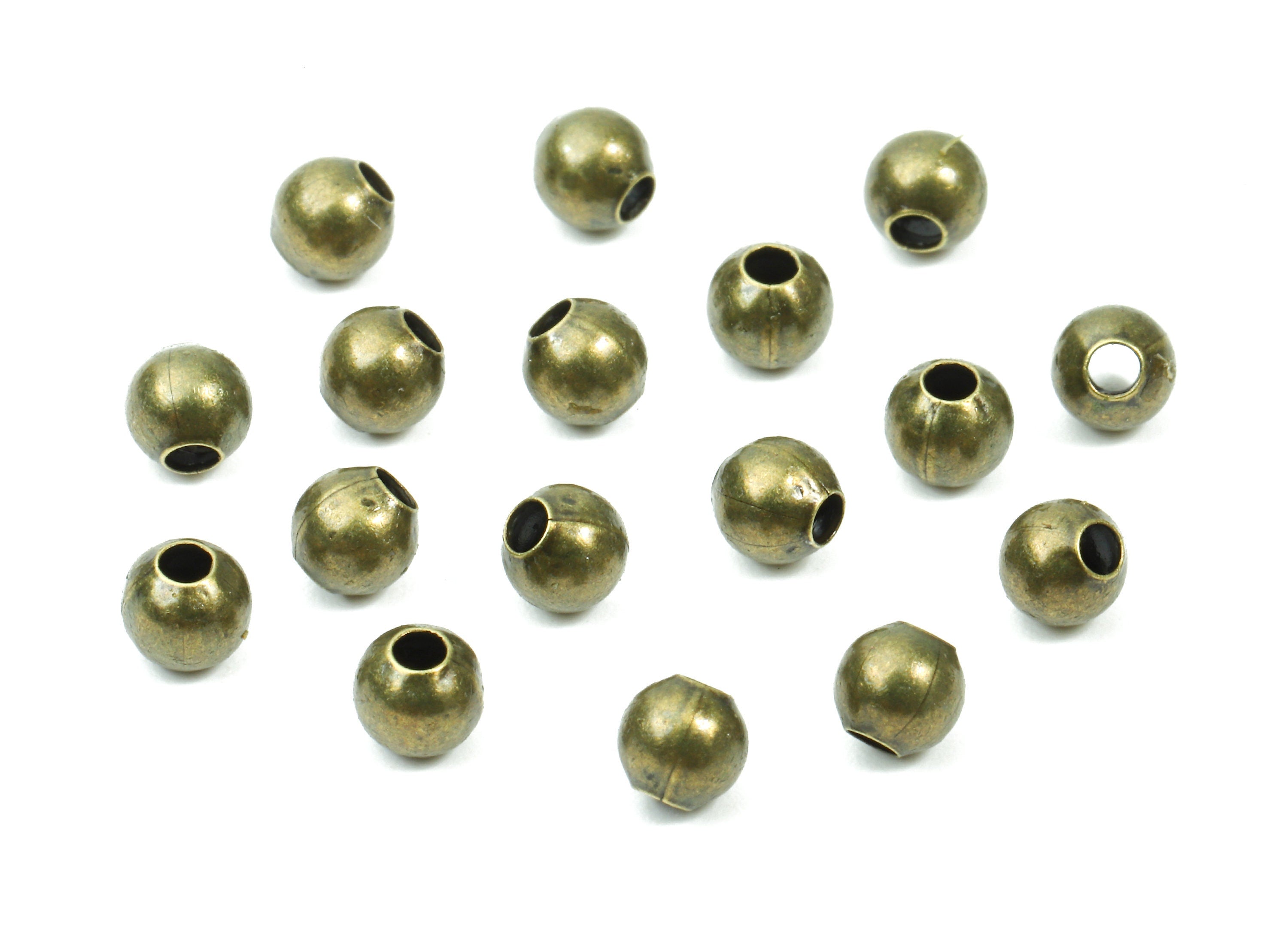 Brass Spacer Ball Beads 4.0 - Antique Bronze Spacer Ball Beads - Necklace Beads - Earring Finding - Jewelry Supplies - 3.89x3.7mm - PP2814B - DOMEDBAZAAR