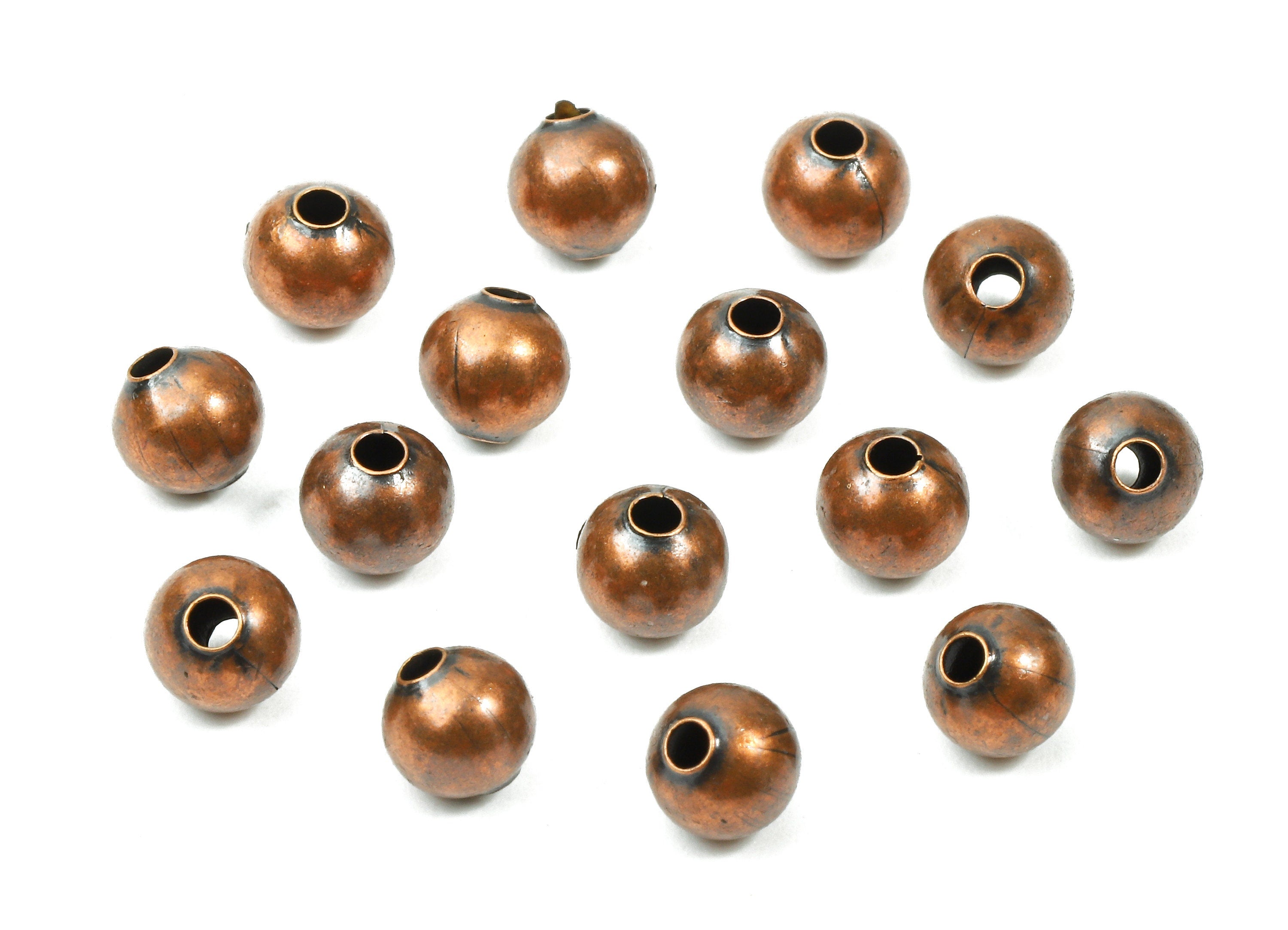 Brass Spacer Ball Beads 5.0 - Antique Copper Spacer Ball Beads - Necklace Beads - Earring Finding - Jewelry Supplies - 4.85x5.02mm - PP2815C - DOMEDBAZAAR
