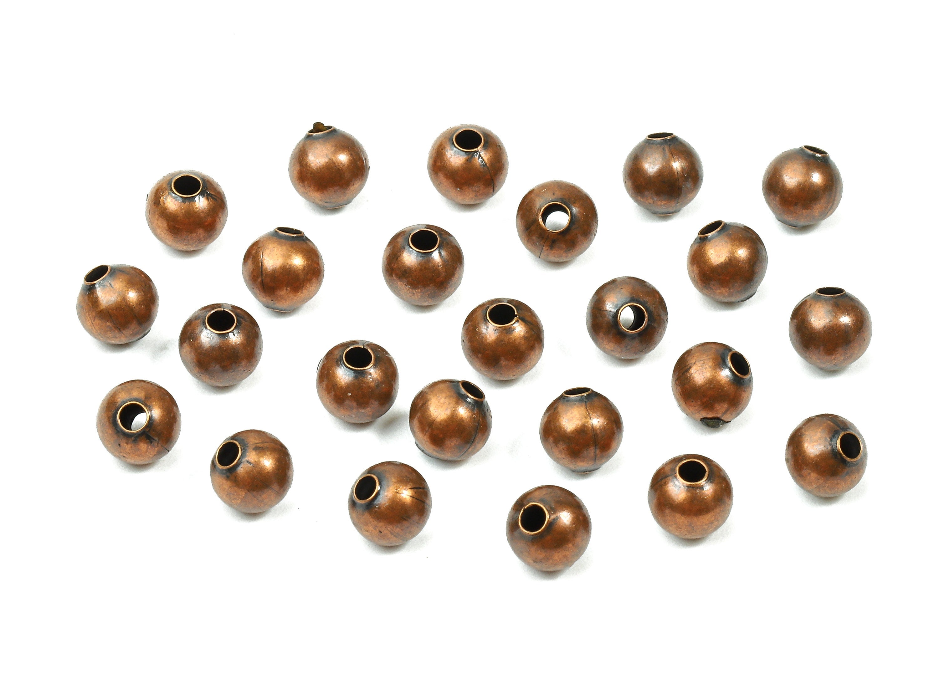 Brass Spacer Ball Beads 5.0 - Antique Copper Spacer Ball Beads - Necklace Beads - Earring Finding - Jewelry Supplies - 4.85x5.02mm - PP2815C - DOMEDBAZAAR