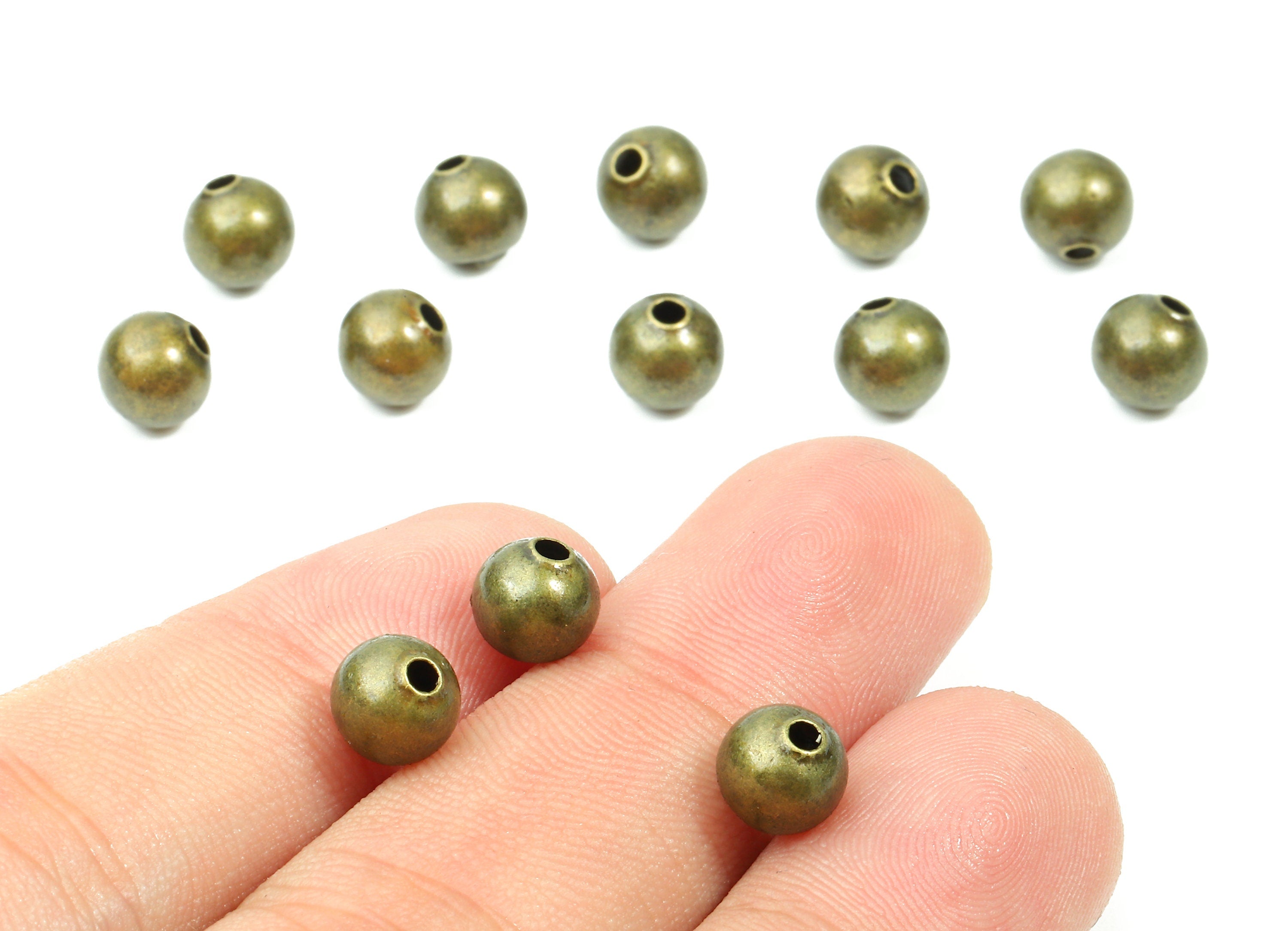 Brass Spacer Ball Beads 7.0 - Antique Bronze Spacer Ball Beads - Necklace Beads - Earring Finding - Jewelry Supplies - 7.08x6.77mm - PP2817B - DOMEDBAZAAR