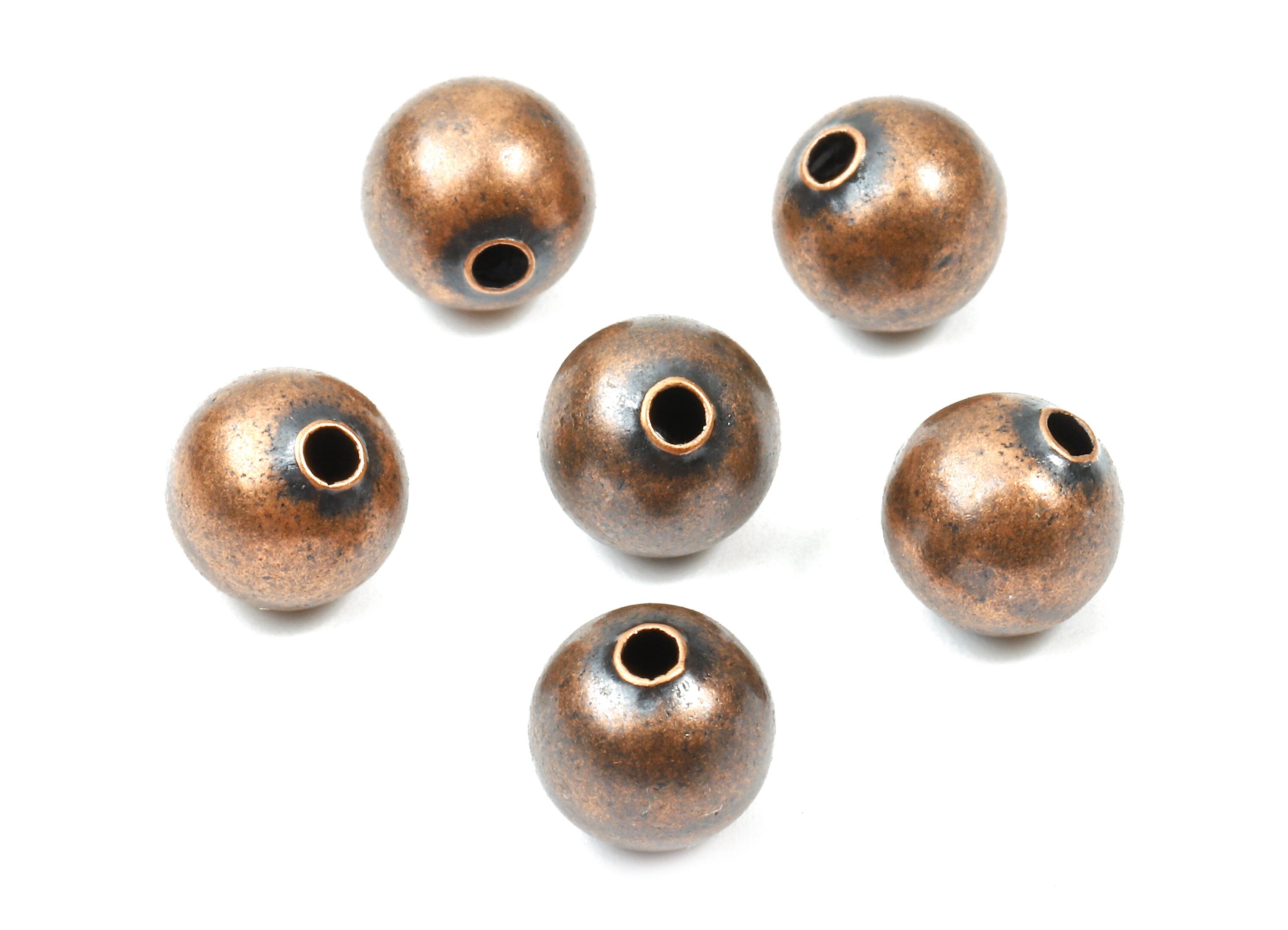 Brass Spacer Ball Beads 8.0 - Antique Copper Spacer Ball Beads - Necklace Beads - Earring Finding - Jewelry Supplies - 8.06x7.77mm - PP2818C - DOMEDBAZAAR