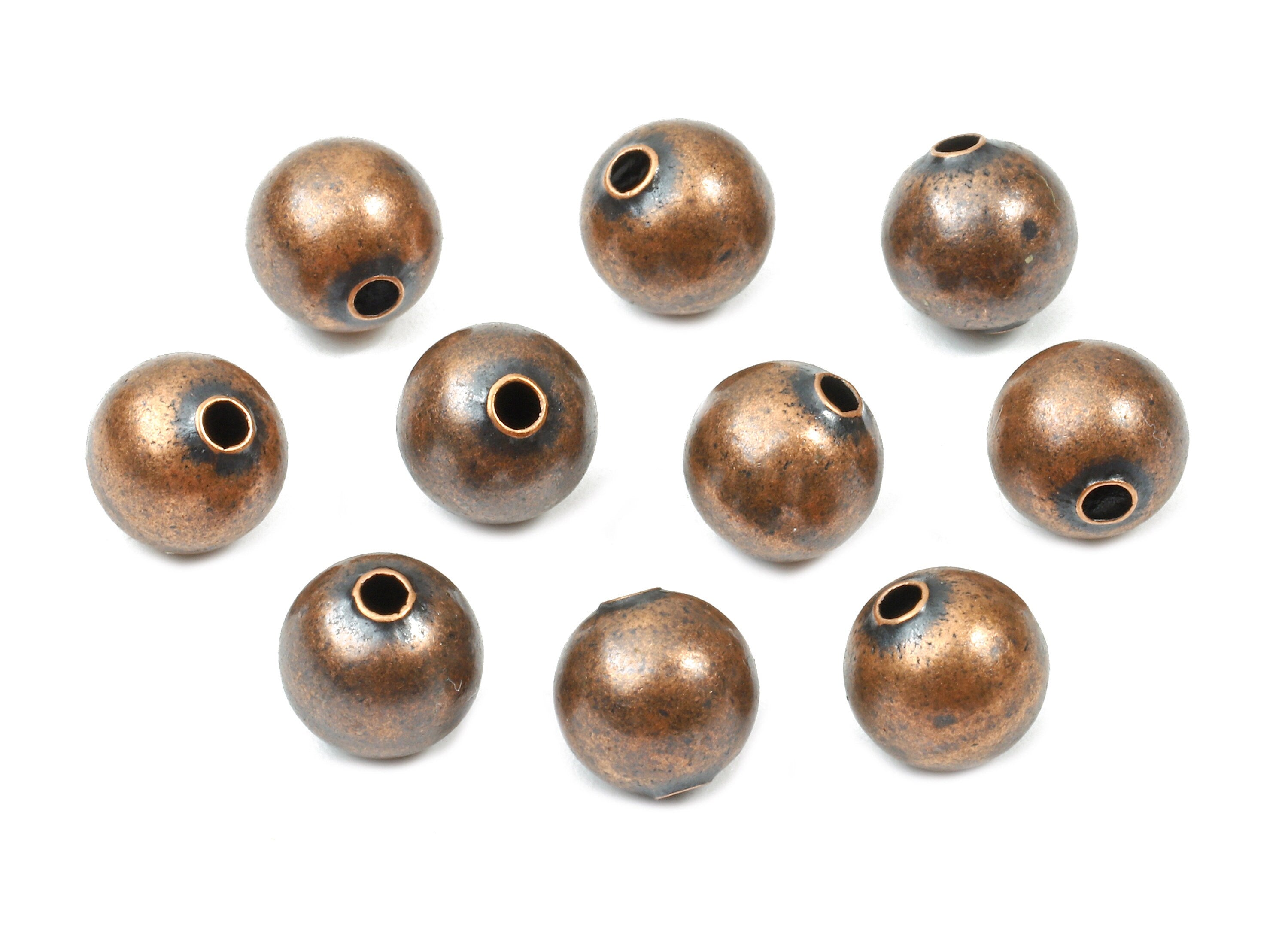 Brass Spacer Ball Beads 8.0 - Antique Copper Spacer Ball Beads - Necklace Beads - Earring Finding - Jewelry Supplies - 8.06x7.77mm - PP2818C - DOMEDBAZAAR