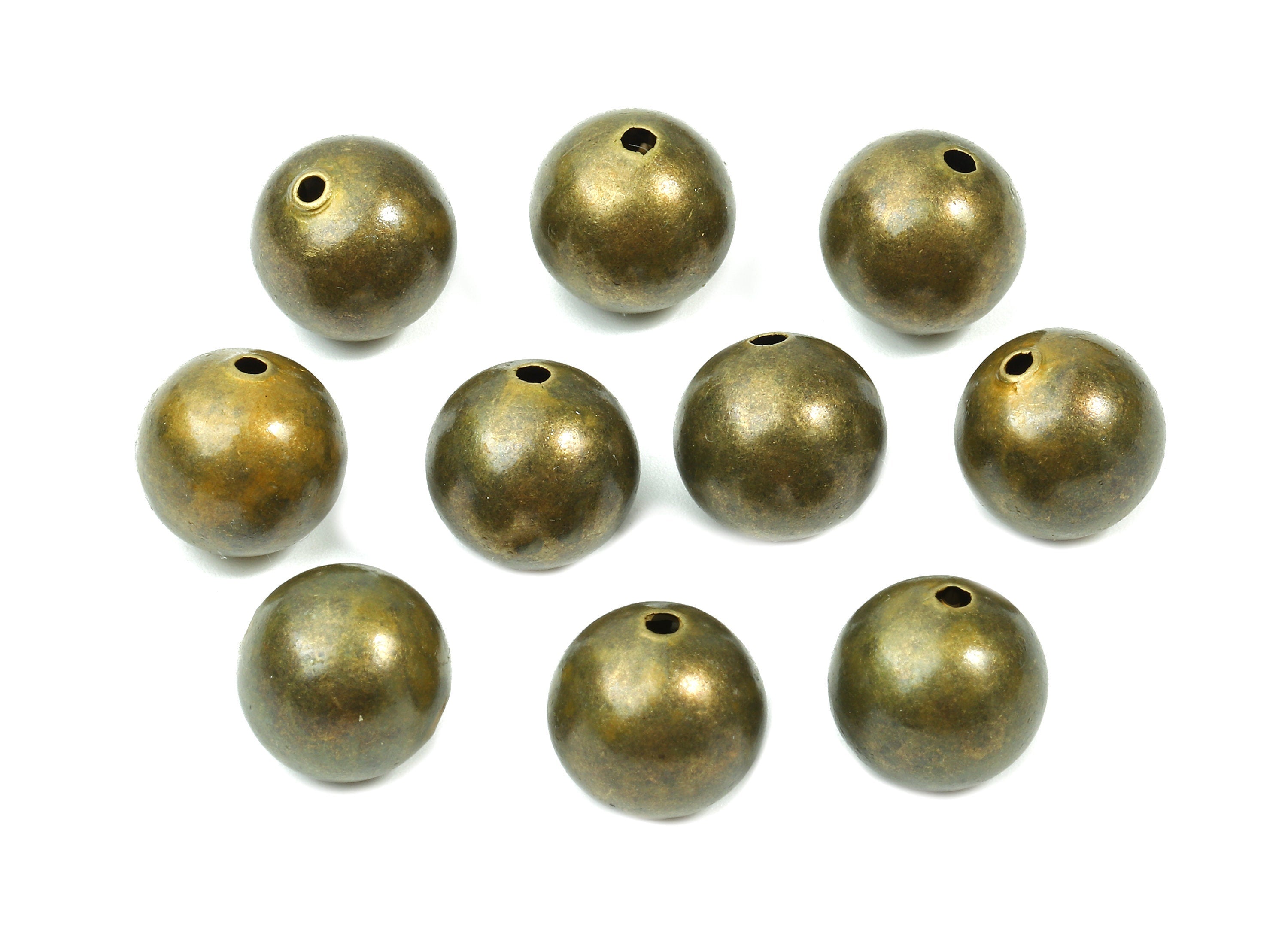 Brass Spacer Ball Beads 12 - Antique Bronze Spacer Ball Beads - Necklace Beads - Earring Finding - Jewelry Supplies - 11.61x12.2mm - PP2820B - DOMEDBAZAAR