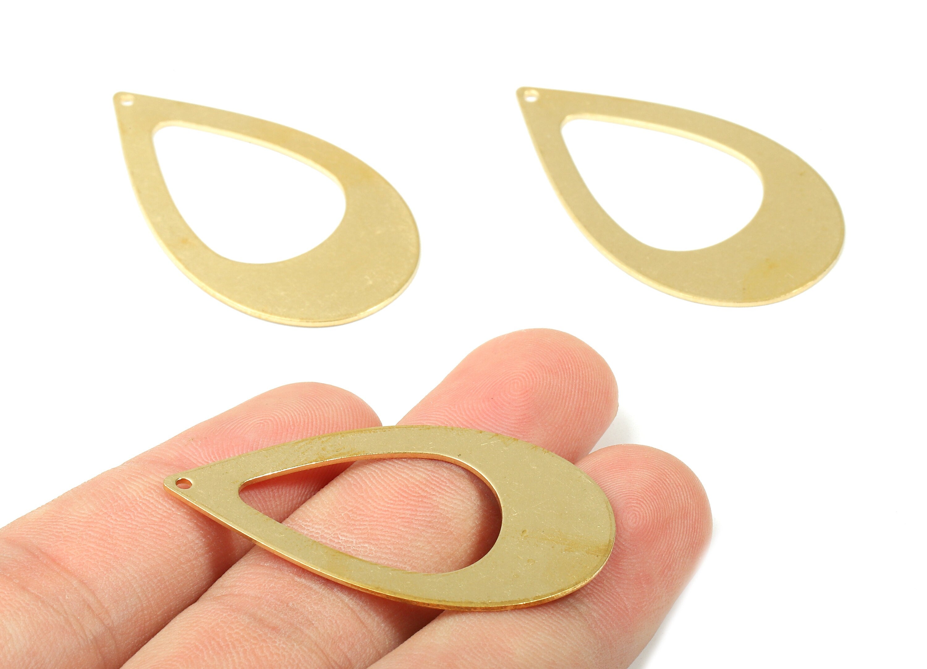 Personalized stamping blank - Brass Drop Charms - Raw Brass Drop Earrings and Pendant - Earring Findings  - 43x25x0.9mm - PP2802 - DOMEDBAZAAR