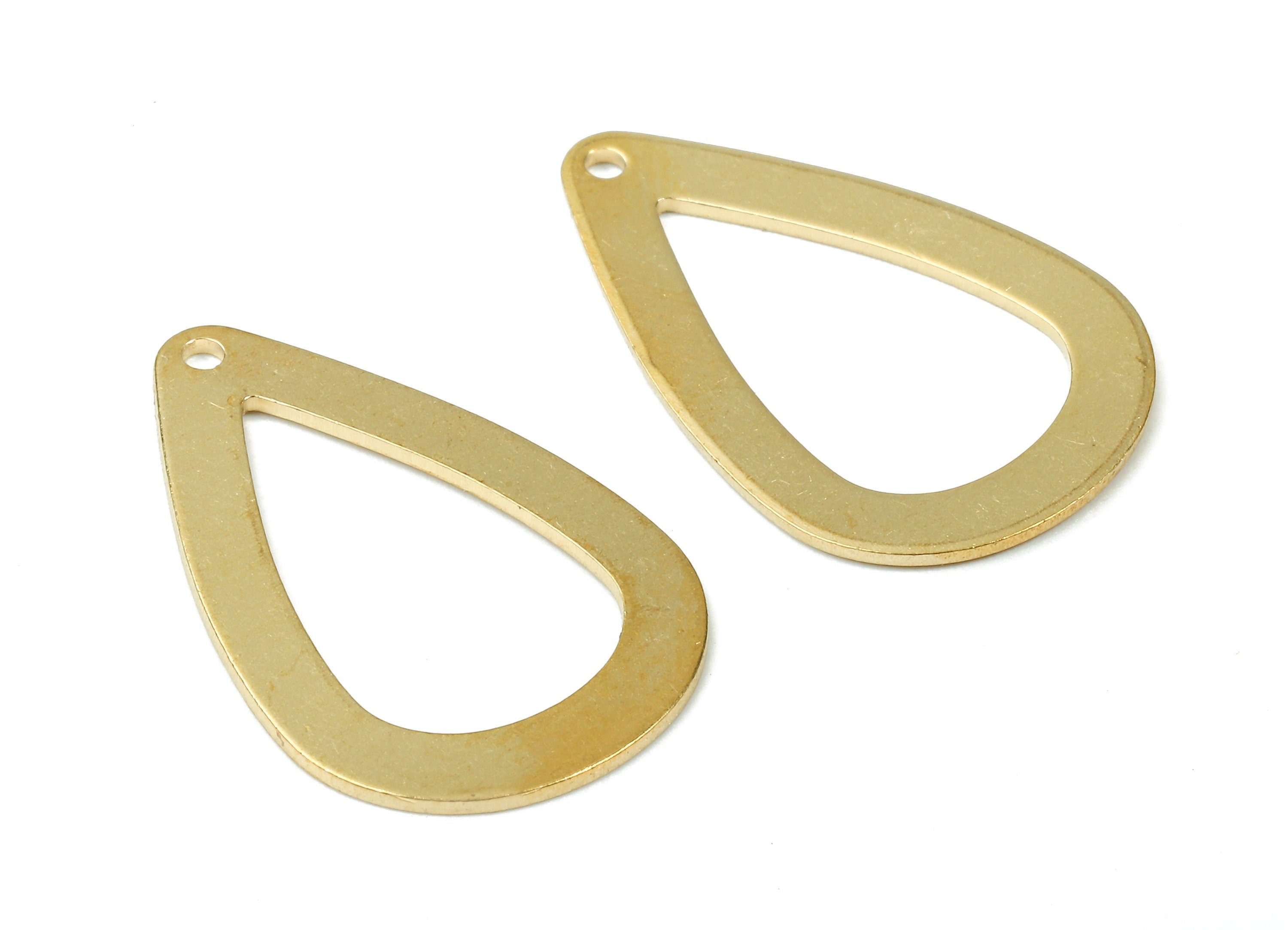 Brass Drop Charms - Raw Brass Drop Earrings and Pendant - Earring Findings - Jewelry Supplies - 25x17x0.9mm - PP2803 - DOMEDBAZAAR