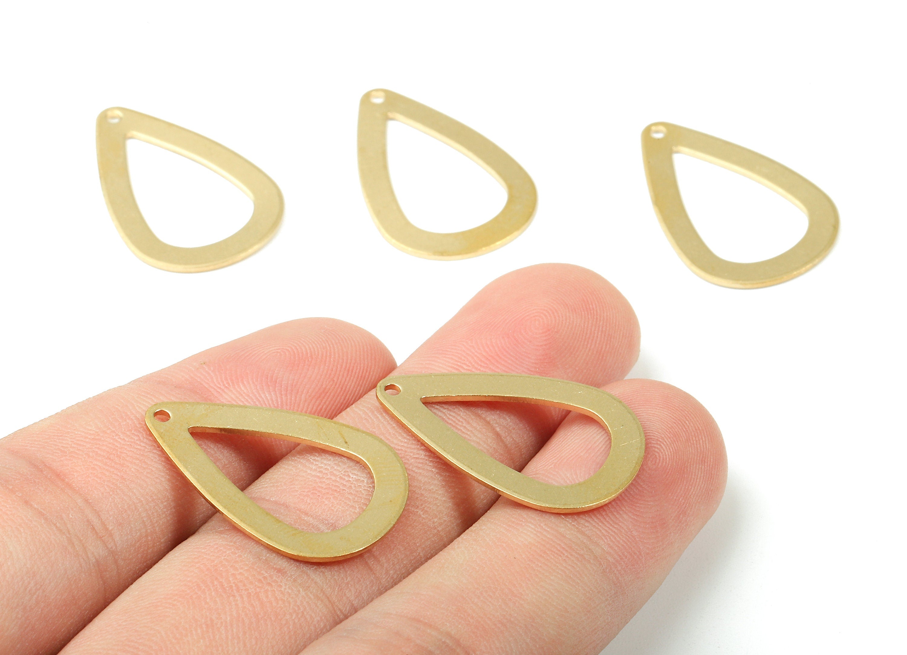 Brass Drop Charms - Raw Brass Drop Earrings and Pendant - Earring Findings - Jewelry Supplies - 25x17x0.9mm - PP2803 - DOMEDBAZAAR
