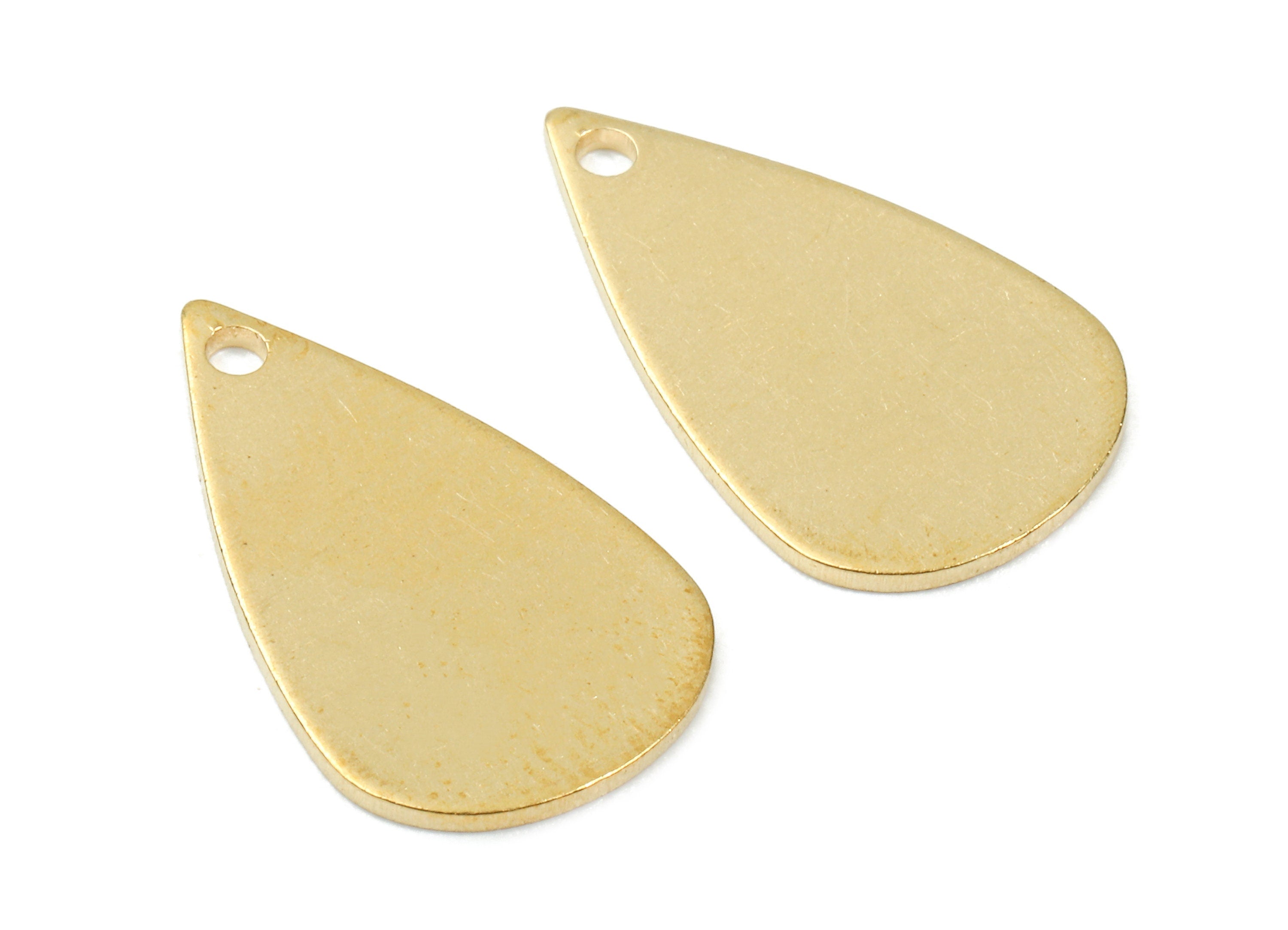 Personalized stamping blank - Personalized stamping blank - Brass Drop Charms - Raw Brass Drop Earrings and Pendant - 18x10.9x0.9mm - PP2804 - DOMEDBAZAAR