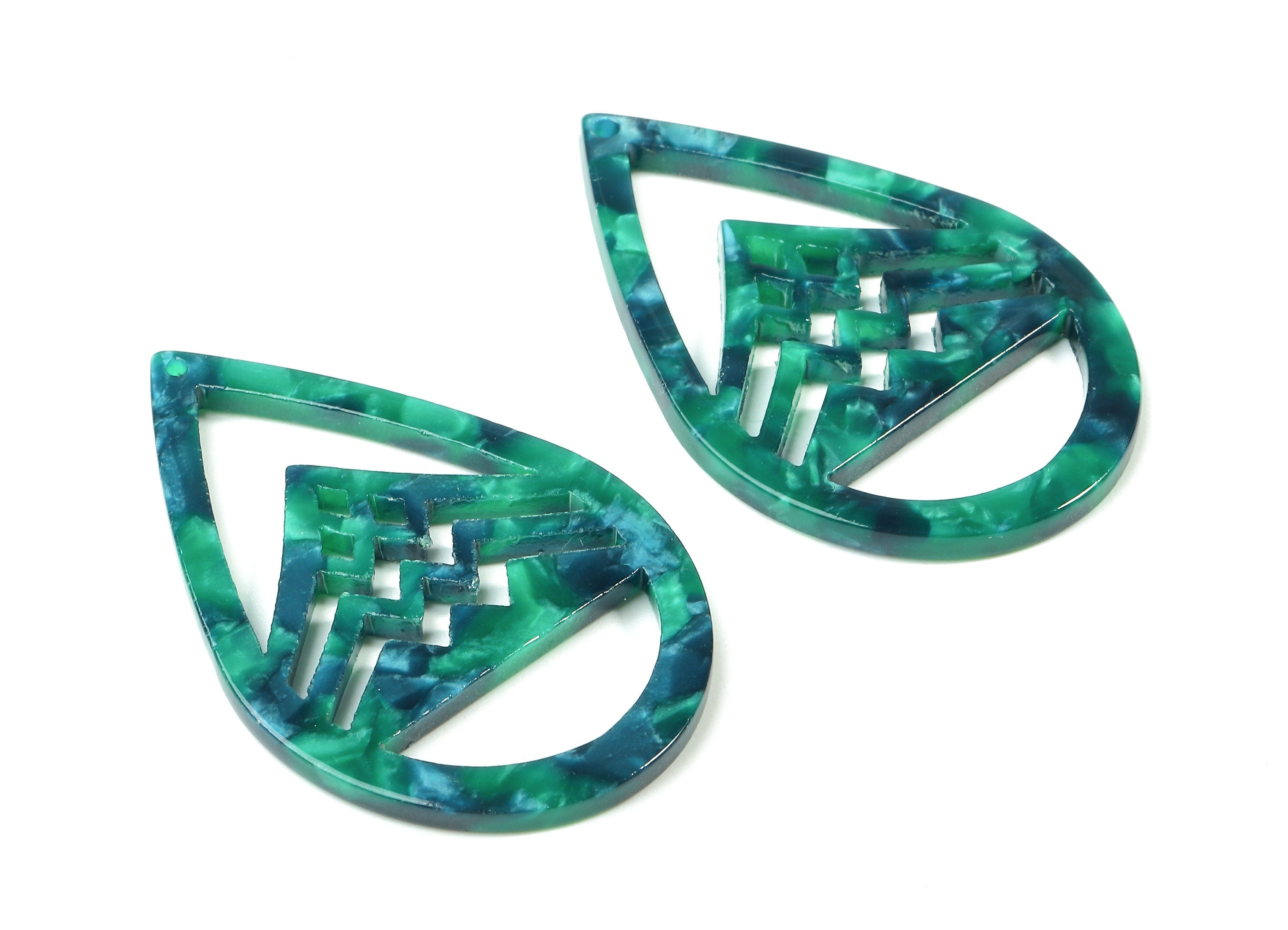 Acetate Drop Charms - Drop Earrings and Pendant - Earring Findings - Jewelry Supplies - Color Code: A13 - 49.08x32.01x2.67mm - AC1712-A13 - DOMEDBAZAAR