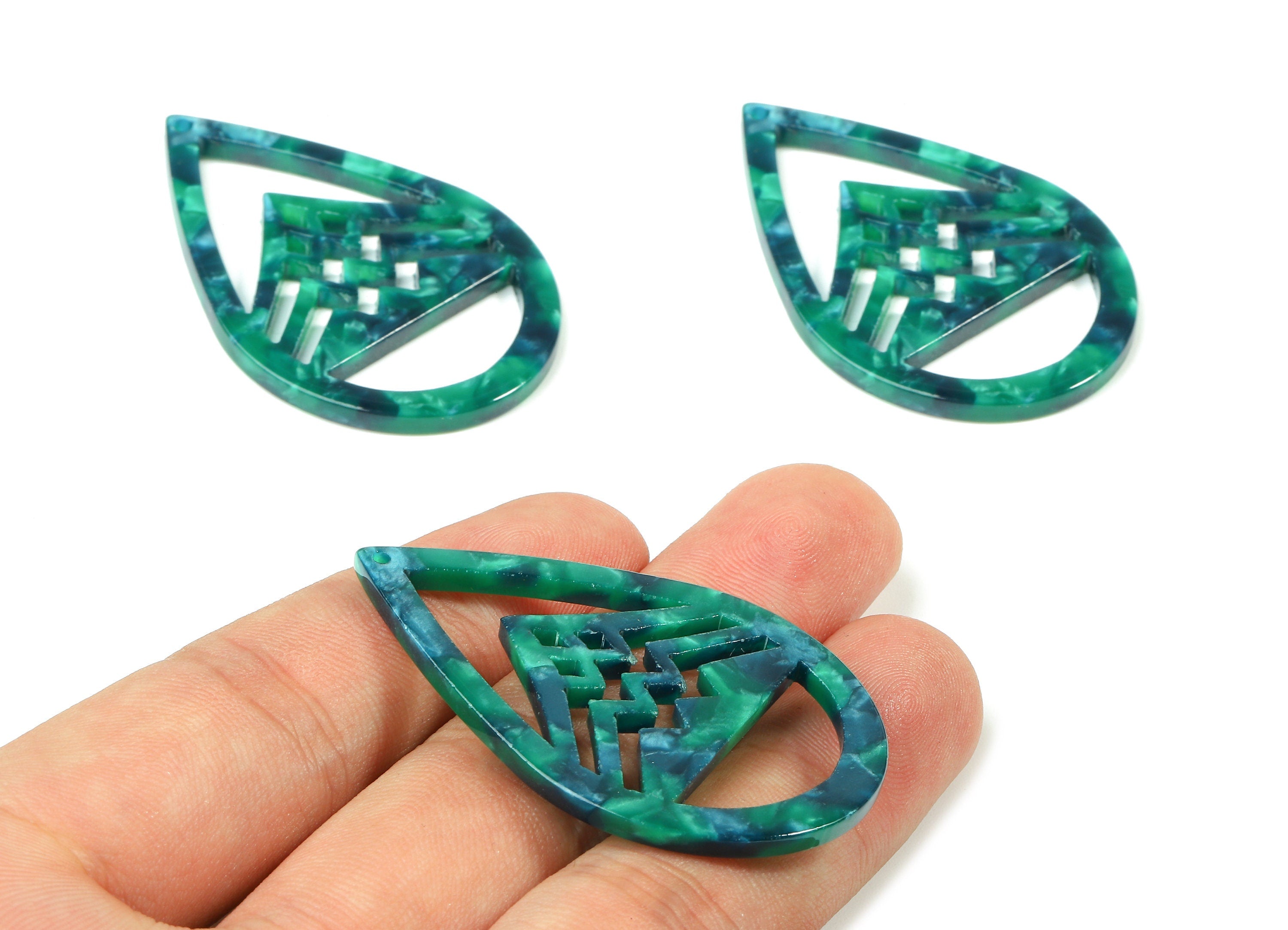 Acetate Drop Charms - Drop Earrings and Pendant - Earring Findings - Jewelry Supplies - Color Code: A13 - 49.08x32.01x2.67mm - AC1712-A13 - DOMEDBAZAAR