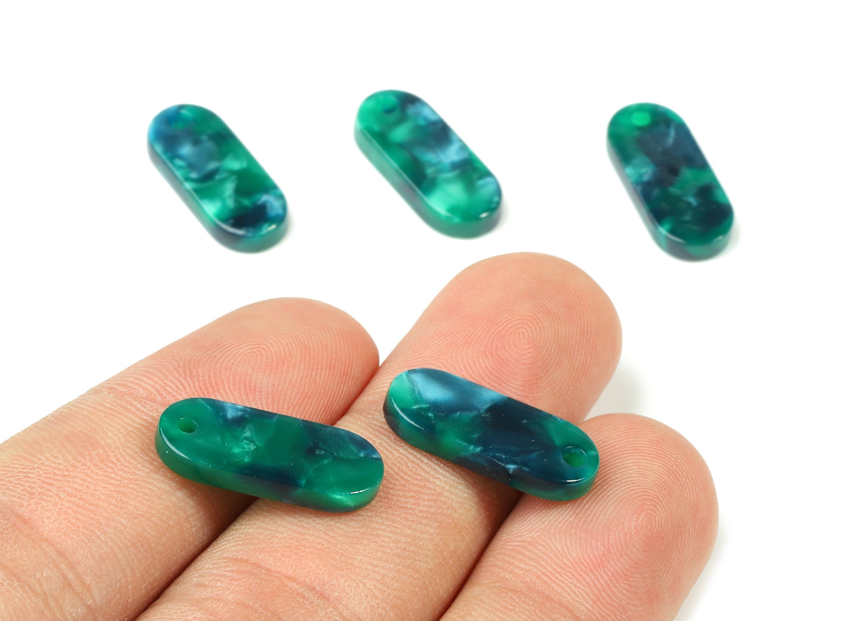 Acetate Oval Charms - Oval Earrings and Pendant - Earring Findings - Jewelry Supplies - Color Code: A13 - 18.78x7.85x2.7mm - AC1578-A13 - DOMEDBAZAAR