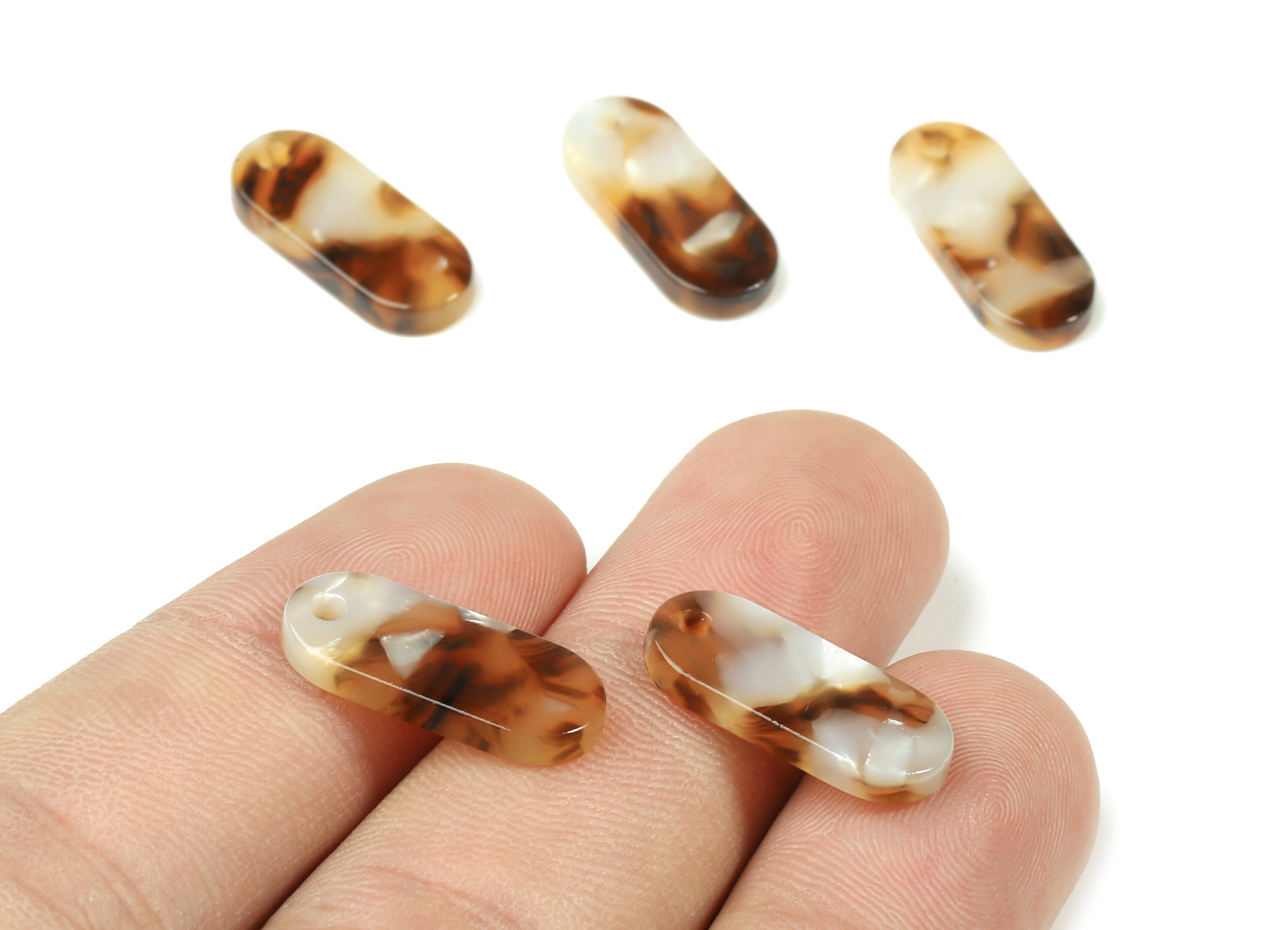 Acetate Oval Charms - Oval Earrings and Pendant - Earring Findings - Jewelry Supplies - Color Code: A351 - 18.78x7.85x2.7mm - AC1578-A351 - DOMEDBAZAAR