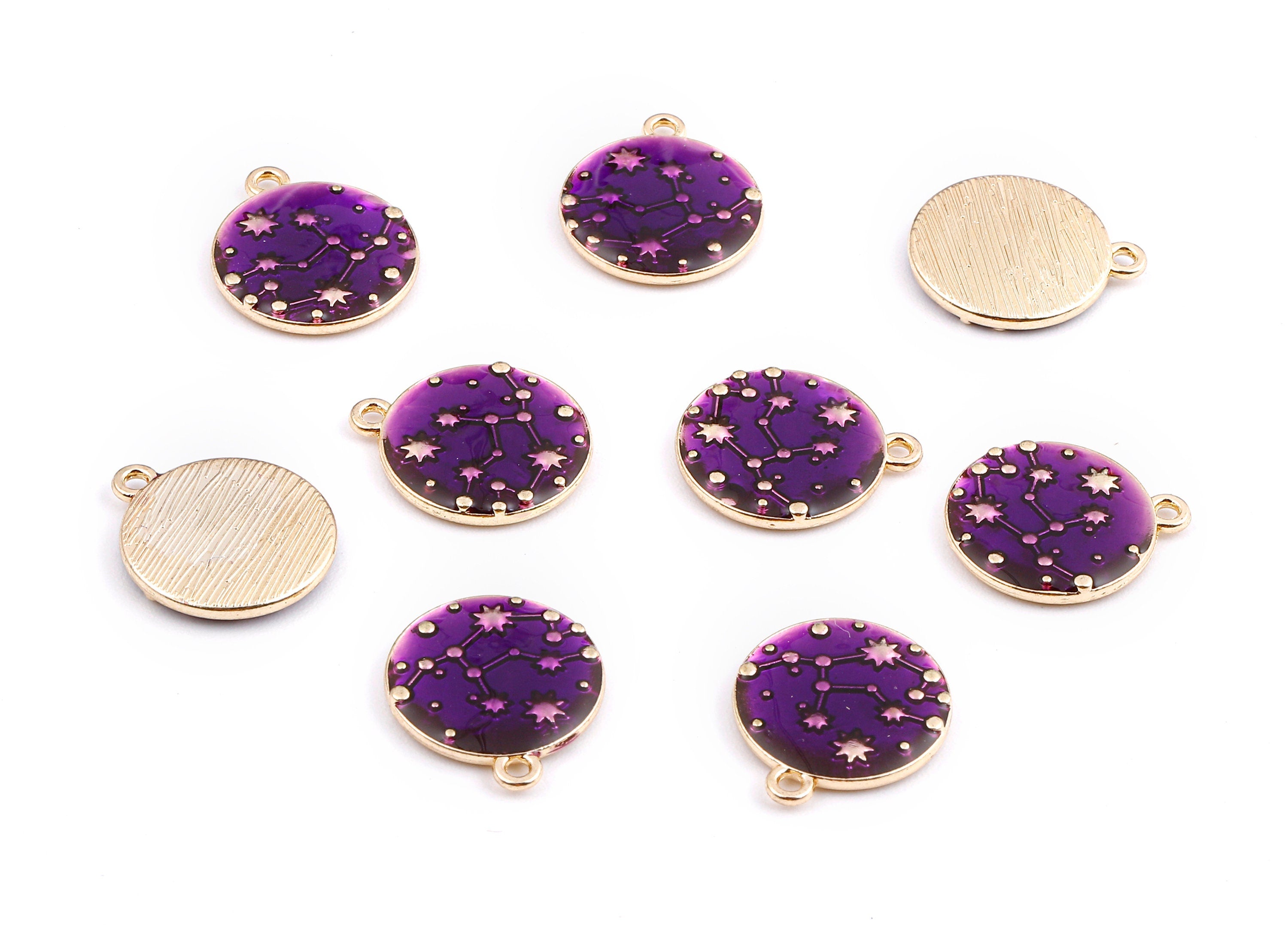 Alloy Planet Charms - Zinc Alloy Planet Earrings - Star Enamel Pendant - Necklace Pendant - 16.84x14.48x2.2mm - ZZ1414C - DOMEDBAZAAR