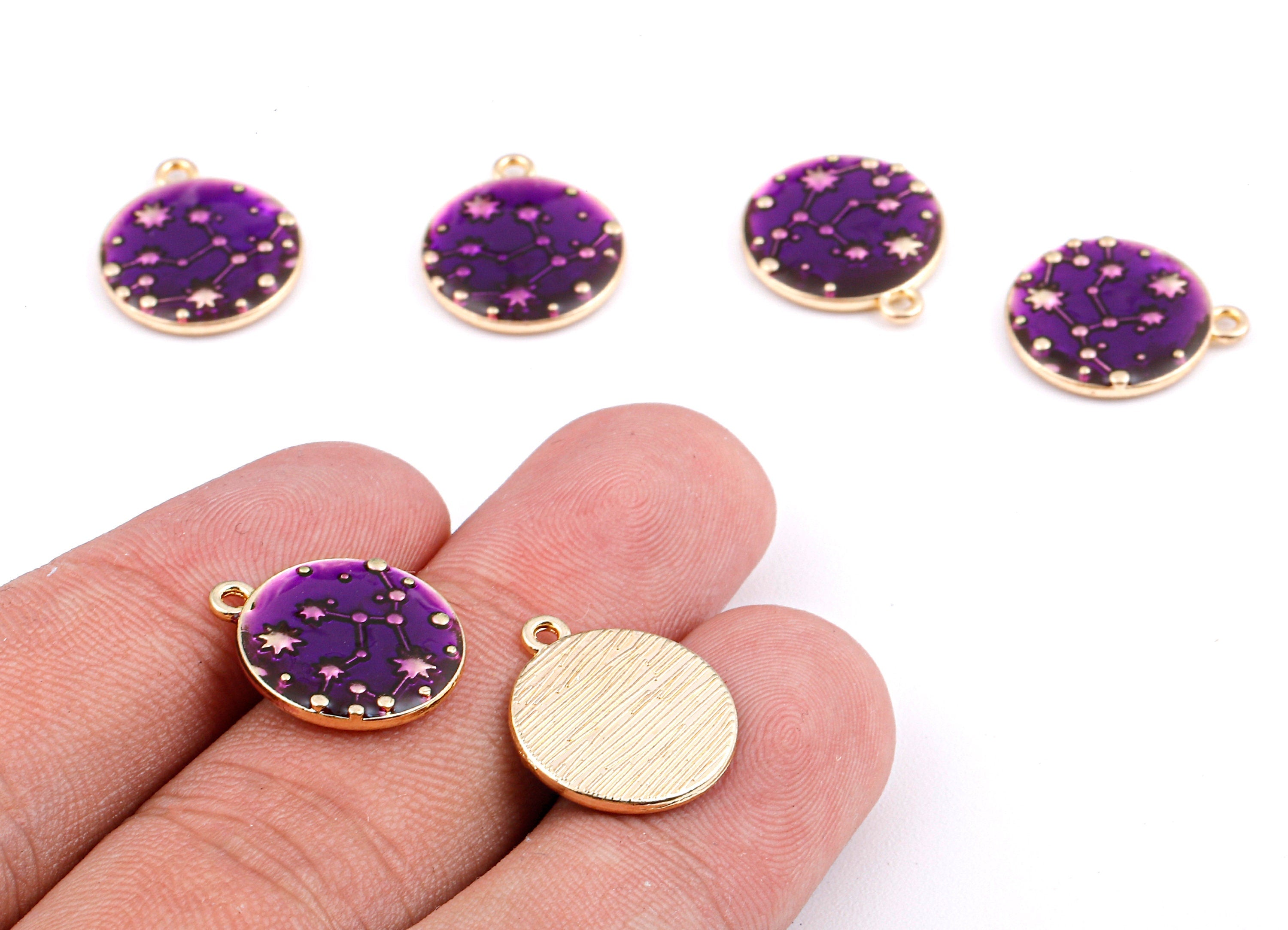 Alloy Planet Charms - Zinc Alloy Planet Earrings - Star Enamel Pendant - Necklace Pendant - 16.84x14.48x2.2mm - ZZ1414C - DOMEDBAZAAR