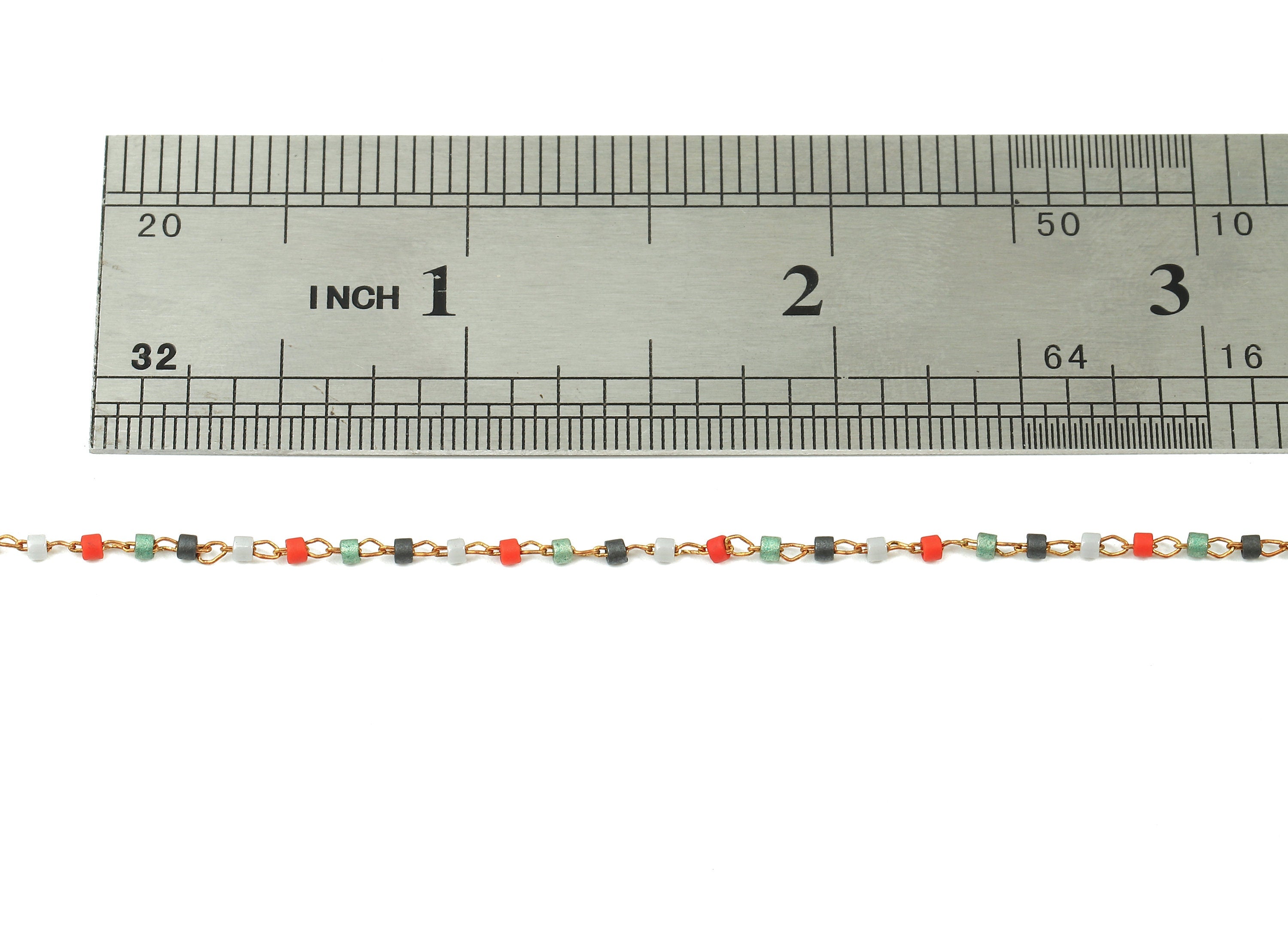 Toho Glass Beaded Chain - Seed Beads Chain - Toho Glass Bead - Stainless Steel - Jewelry Making Chain - 1.63mm x 1.44mm - TH1024 - DOMEDBAZAAR