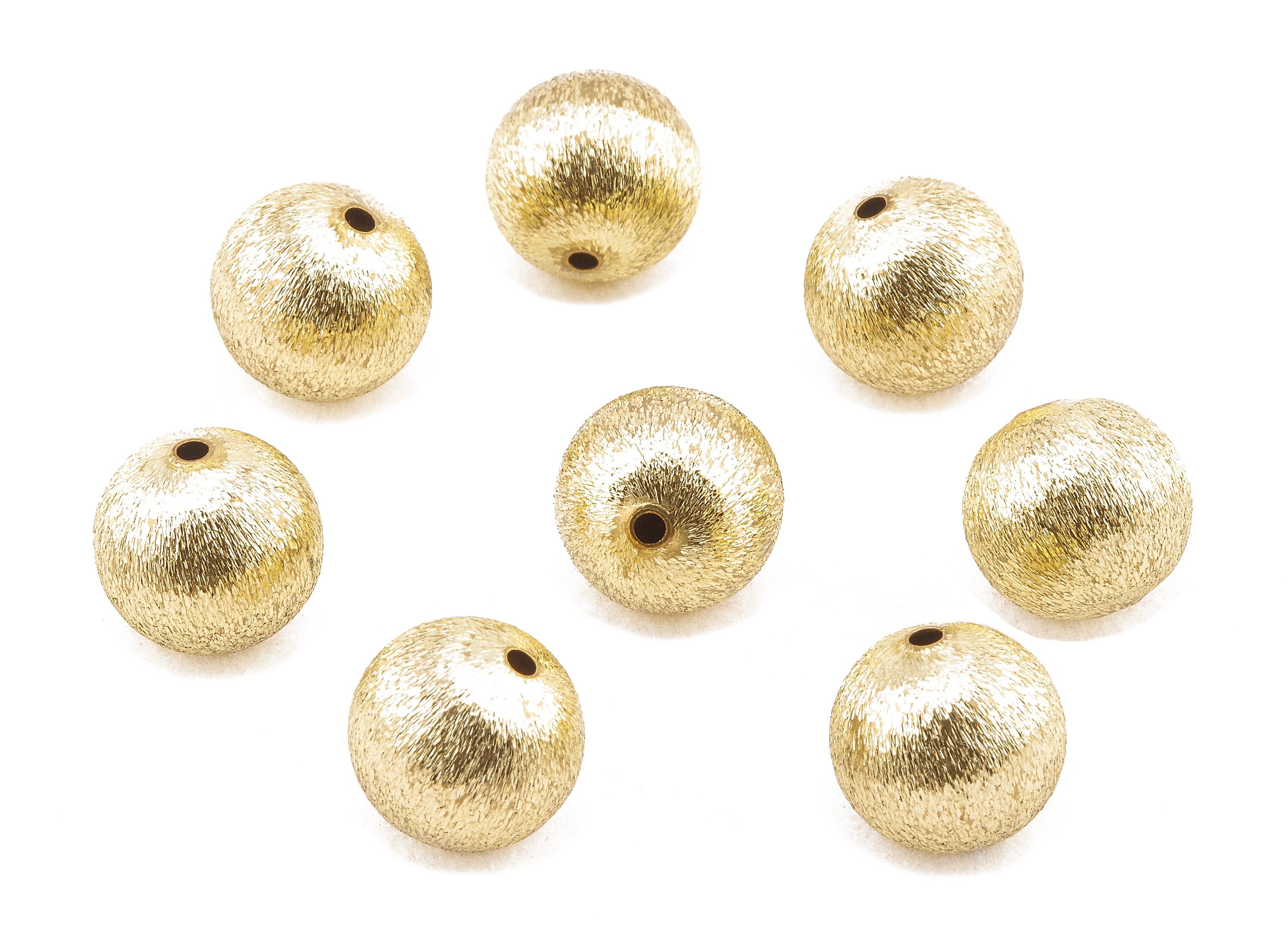Brass Spacer Ball Beads - Raw Brass Spacer Ball Beads - Necklace Beads - Earring Findings - Jewelry Supplies - 14.18x13.6mm - PP2338 - DOMEDBAZAAR