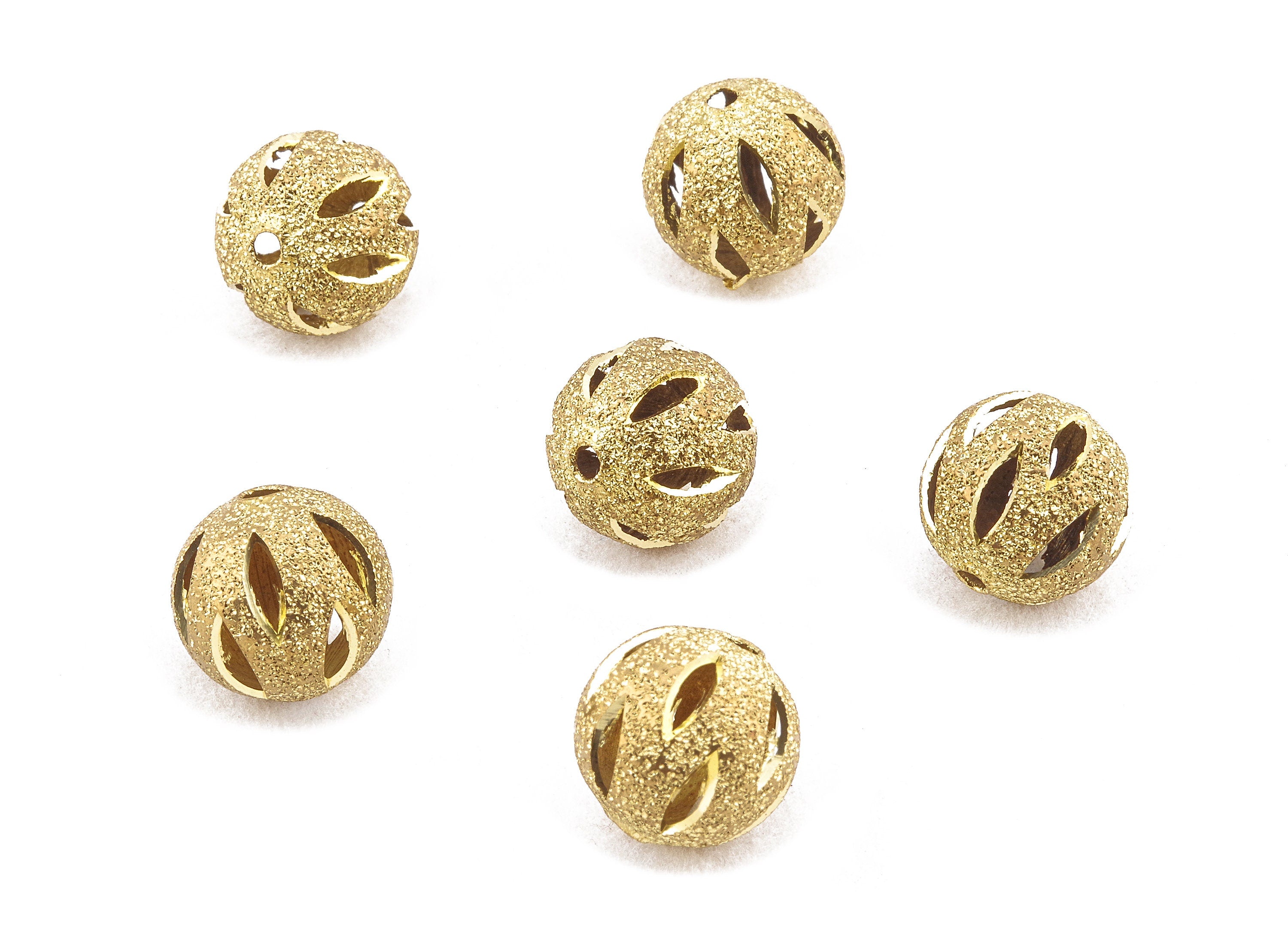 Brass Spacer Ball Beads - Raw Brass Spacer Ball Beads - Necklace Beads - Earring Findings - Jewelry Supplies - 12.03x11.81mm - PP2341 - DOMEDBAZAAR