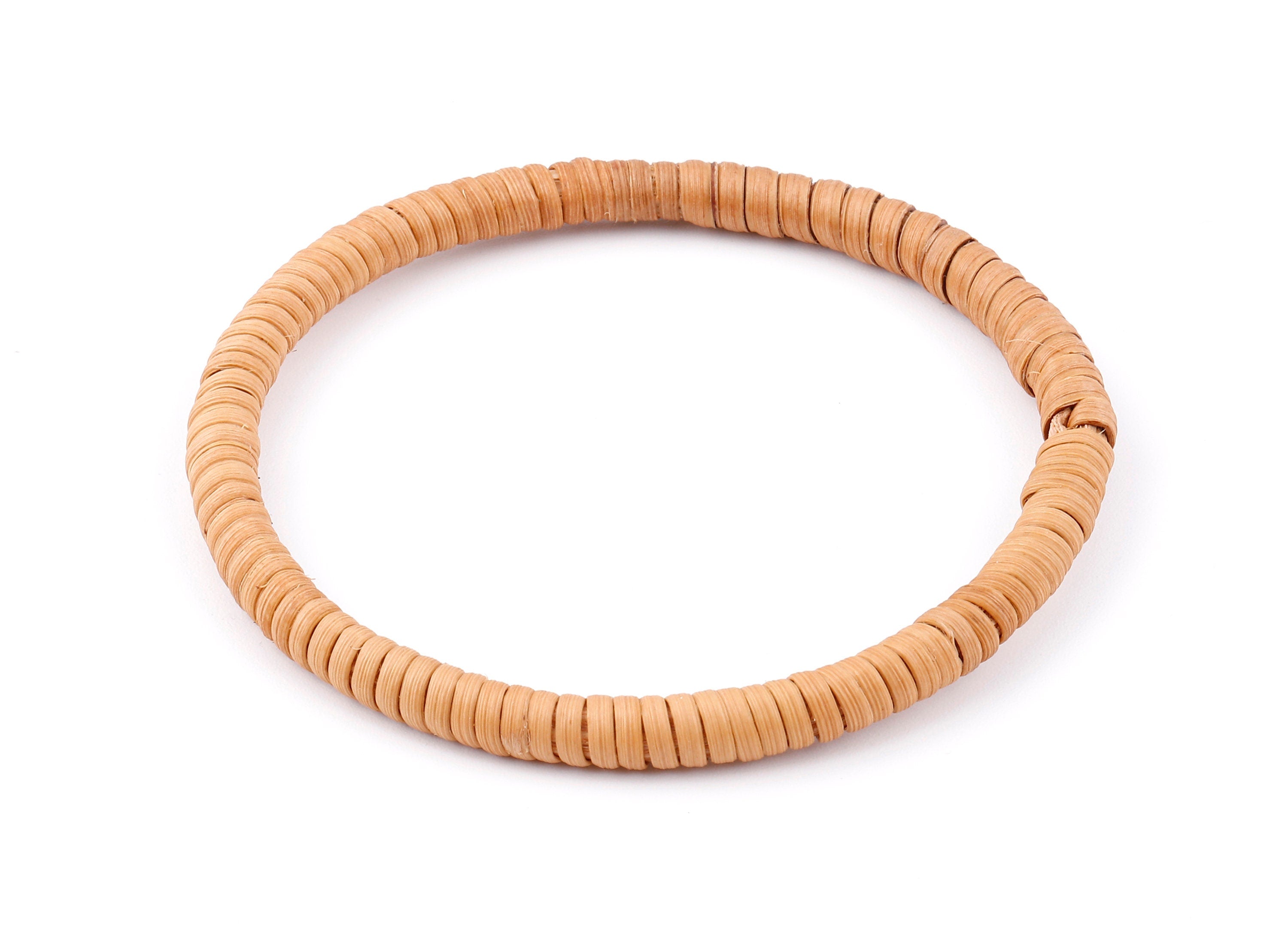Handwoven Rattan Hoop Bracelet - Rattan Hoop Bracelet - Wood Bracelet - Jewelry Handmade - 77x77x6.5mm - RT1295 - DOMEDBAZAAR