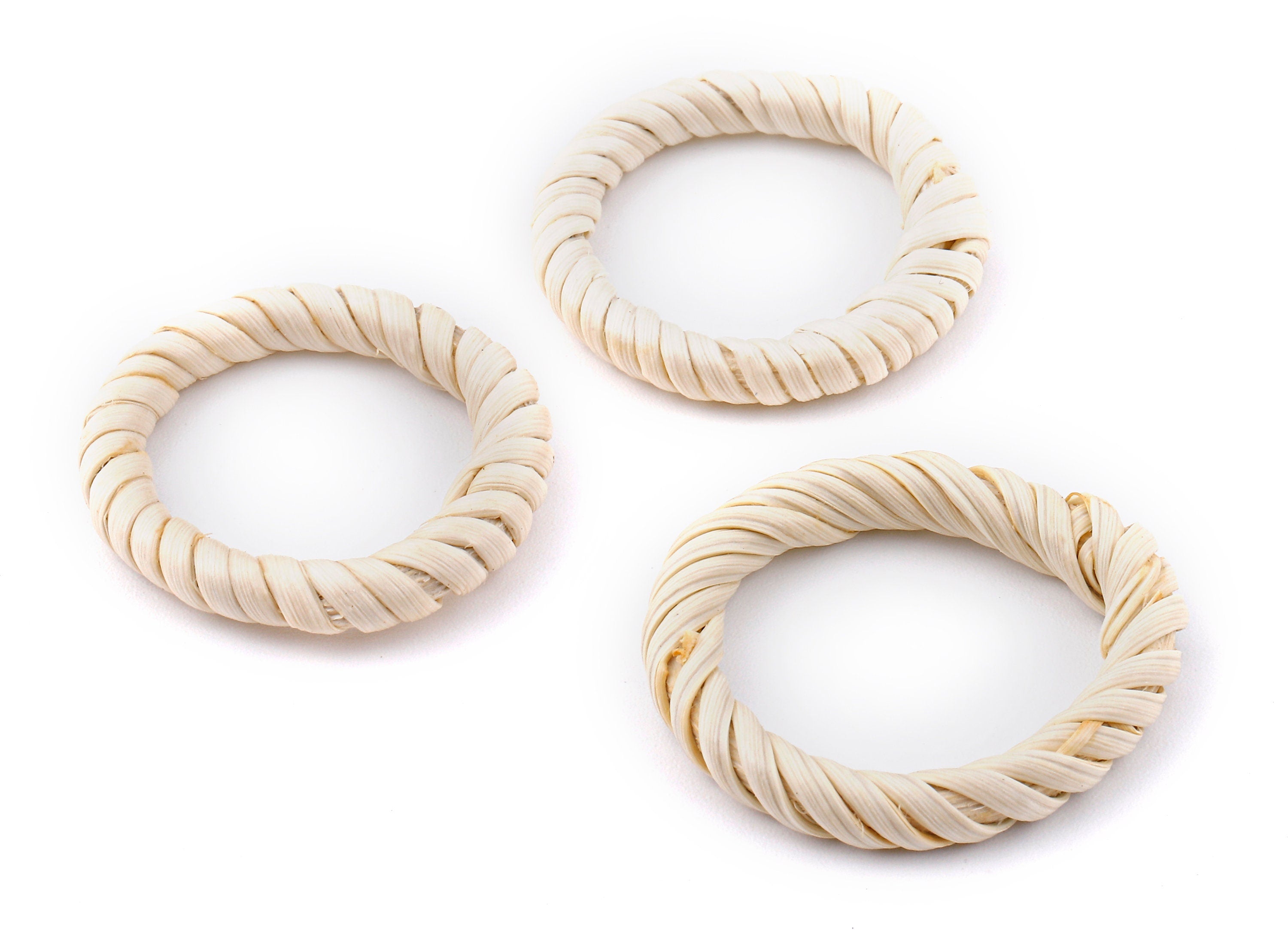 Handwoven Circle Rattan Charms  - Circle Rattan Earrings and Pendant - Woven Earrings - Jewelry Handmade - 36.9x36.9x5.62mm - RT1306 - DOMEDBAZAAR