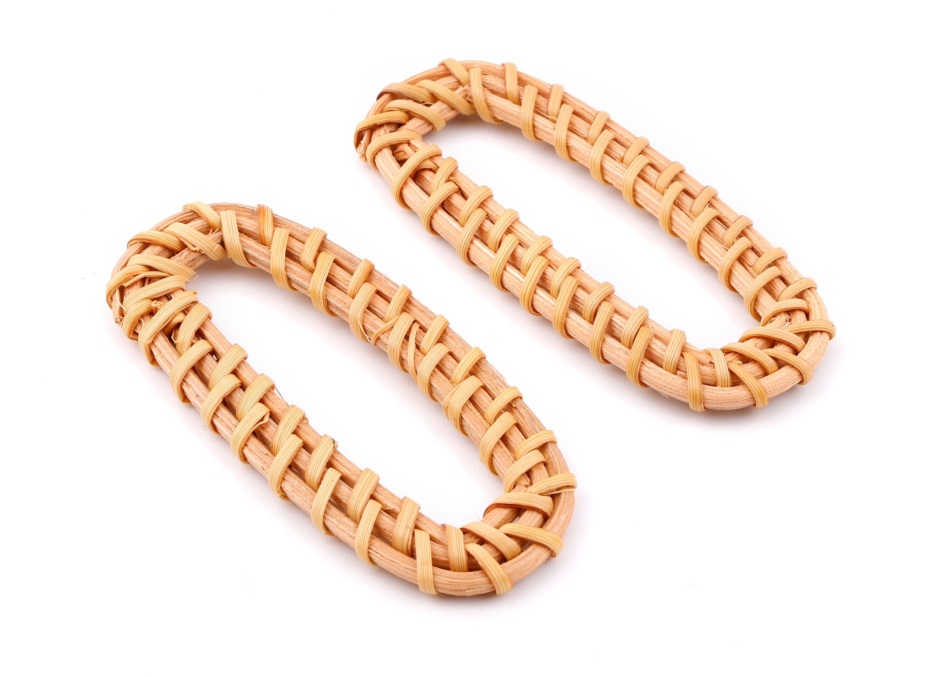 Handwoven Rattan Oval Charms - Oval Rattan Earrings and Pendant - Woven Earrings - Jewelry Handmade - 68.93x30.3x4.04mm - RT1319 - DOMEDBAZAAR