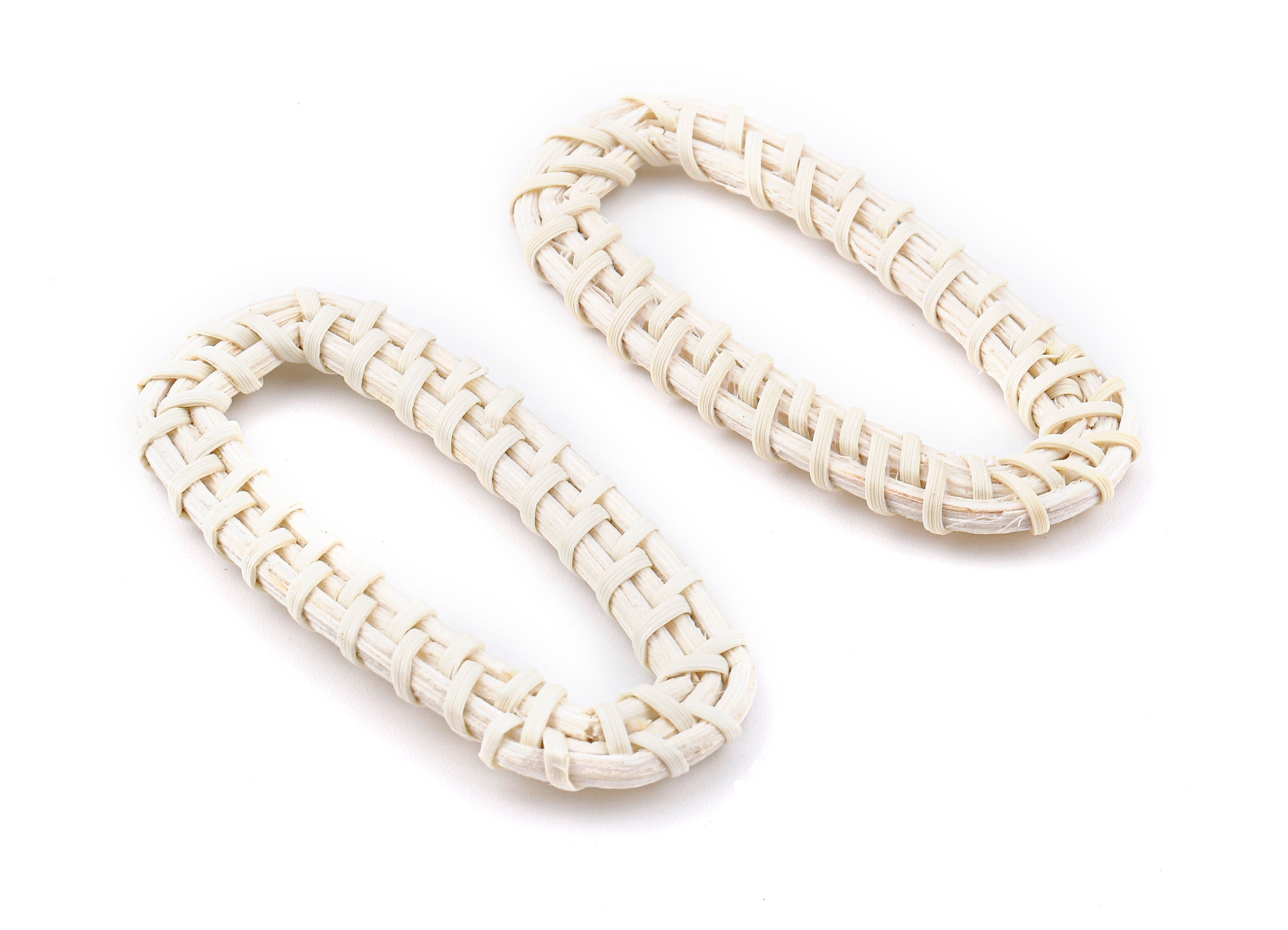 Handwoven Rattan Oval Charms - Oval Rattan Earrings and Pendant - Woven Earrings - Jewelery Handmade - 68.93x30.3x4.04mm - RT1320 - DOMEDBAZAAR