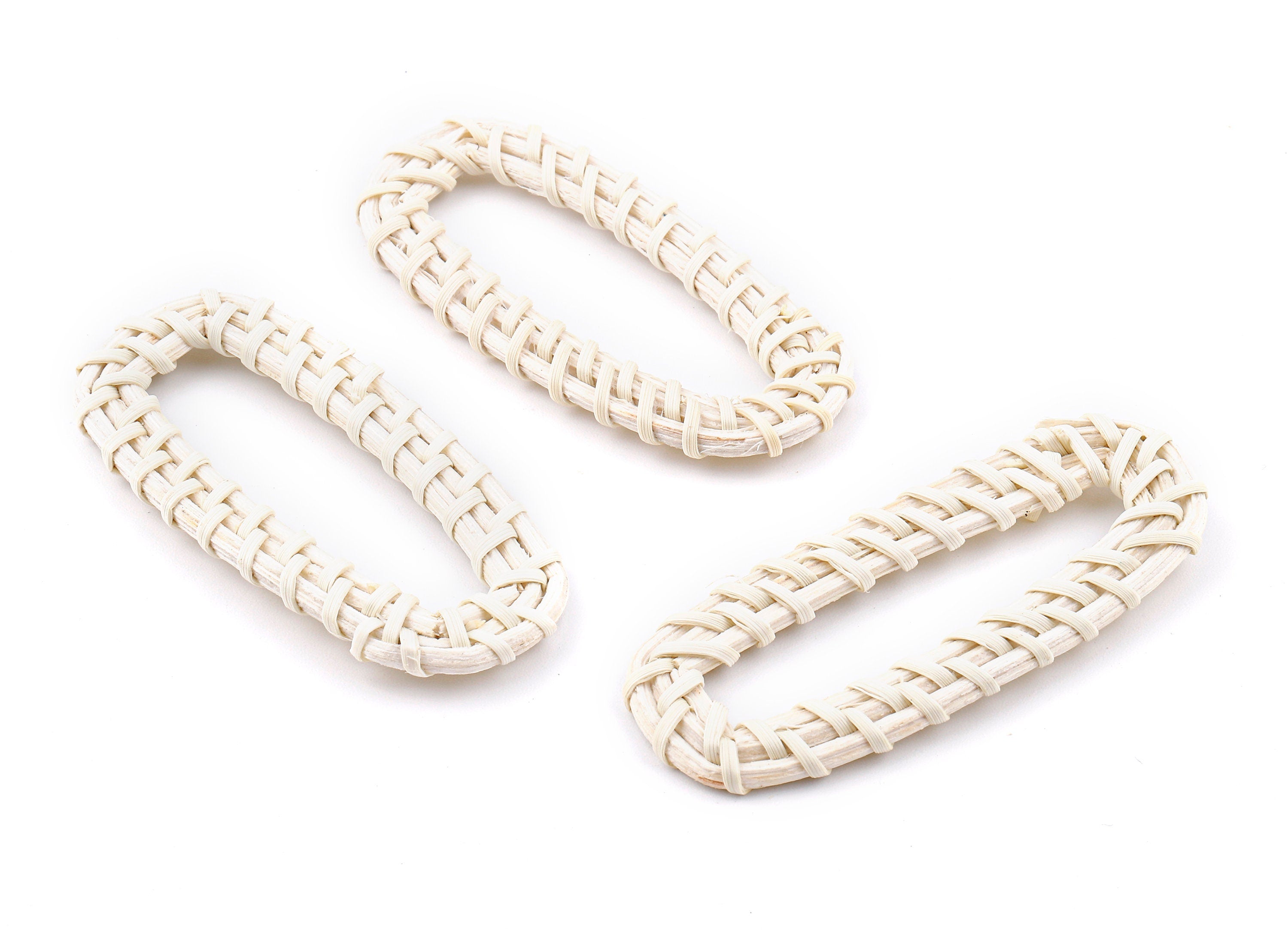 Handwoven Rattan Oval Charms - Oval Rattan Earrings and Pendant - Woven Earrings - Jewelery Handmade - 68.93x30.3x4.04mm - RT1320 - DOMEDBAZAAR