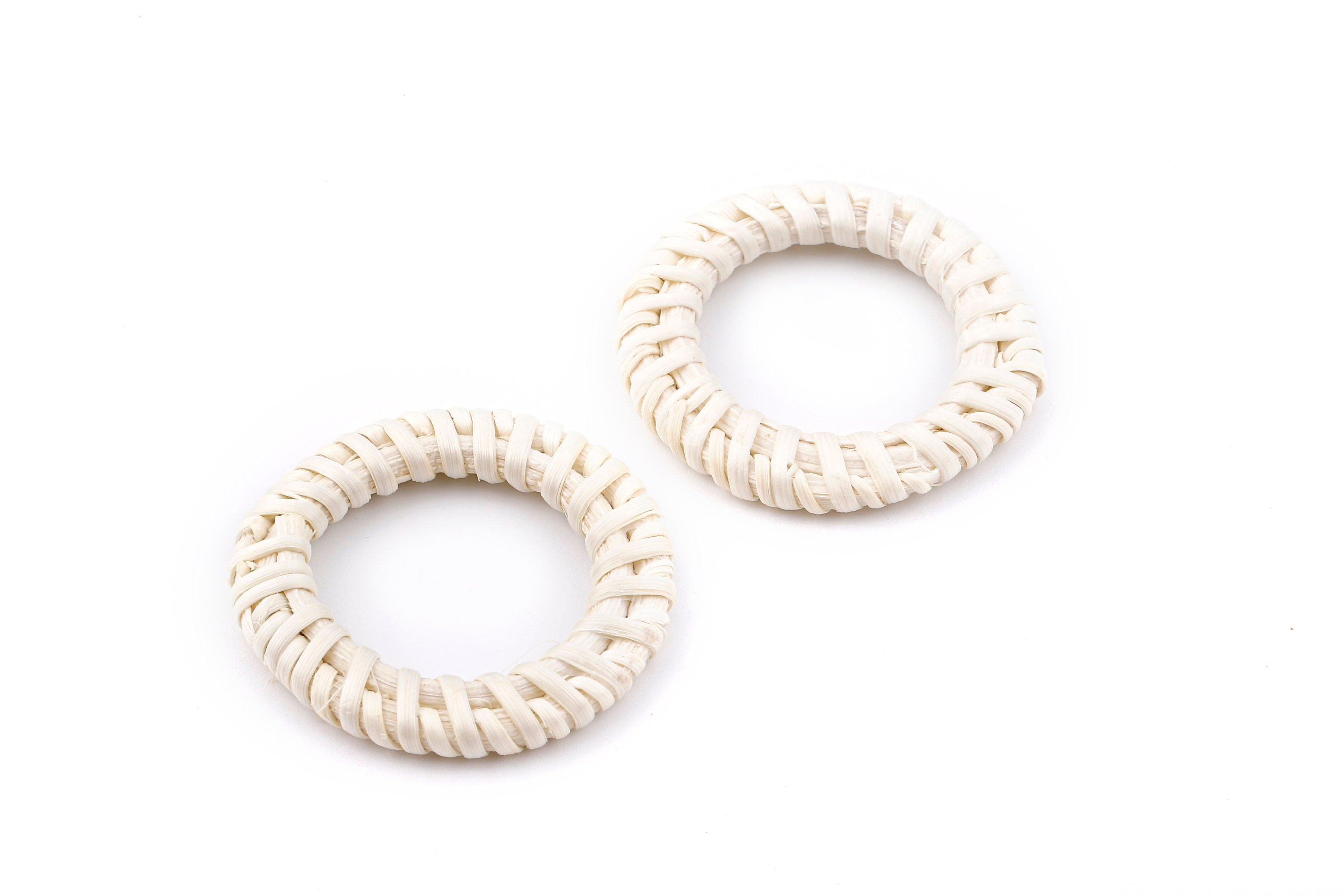 Handwoven Rattan Circle Charms - Circle Rattan Earrings and Pendant - Woven Earrings - Jewelry Handmade - 41.55x41.55x5.19mm - RT1325 - DOMEDBAZAAR