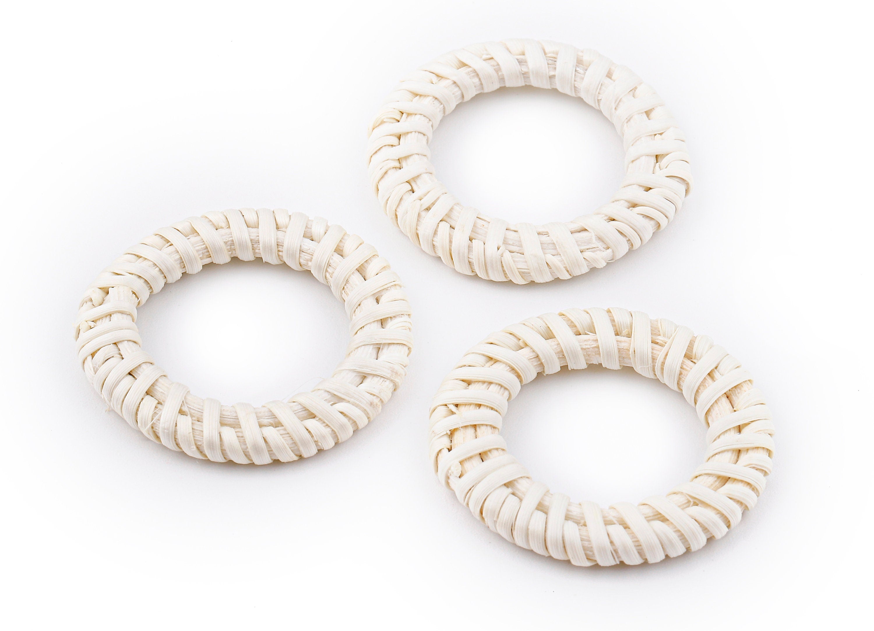 Handwoven Rattan Circle Charms - Circle Rattan Earrings and Pendant - Woven Earrings - Jewelry Handmade - 41.55x41.55x5.19mm - RT1325 - DOMEDBAZAAR
