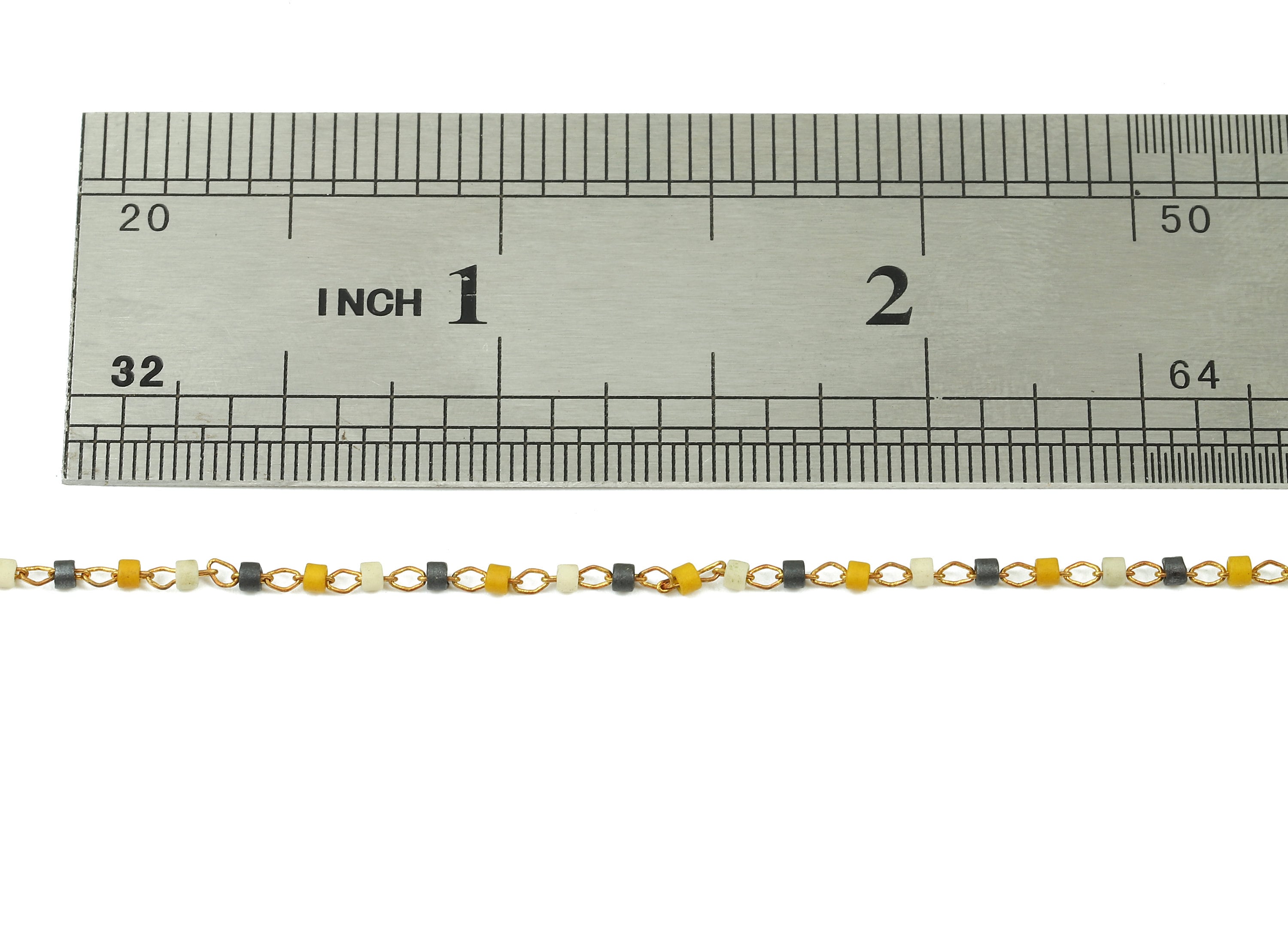 Toho Glass Beaded Chain - Seed Beads Chain - Toho Glass Bead - Stainless Steel - Jewelry Making Chain - 1.63mm x 1.44mm - TH1038 - DOMEDBAZAAR