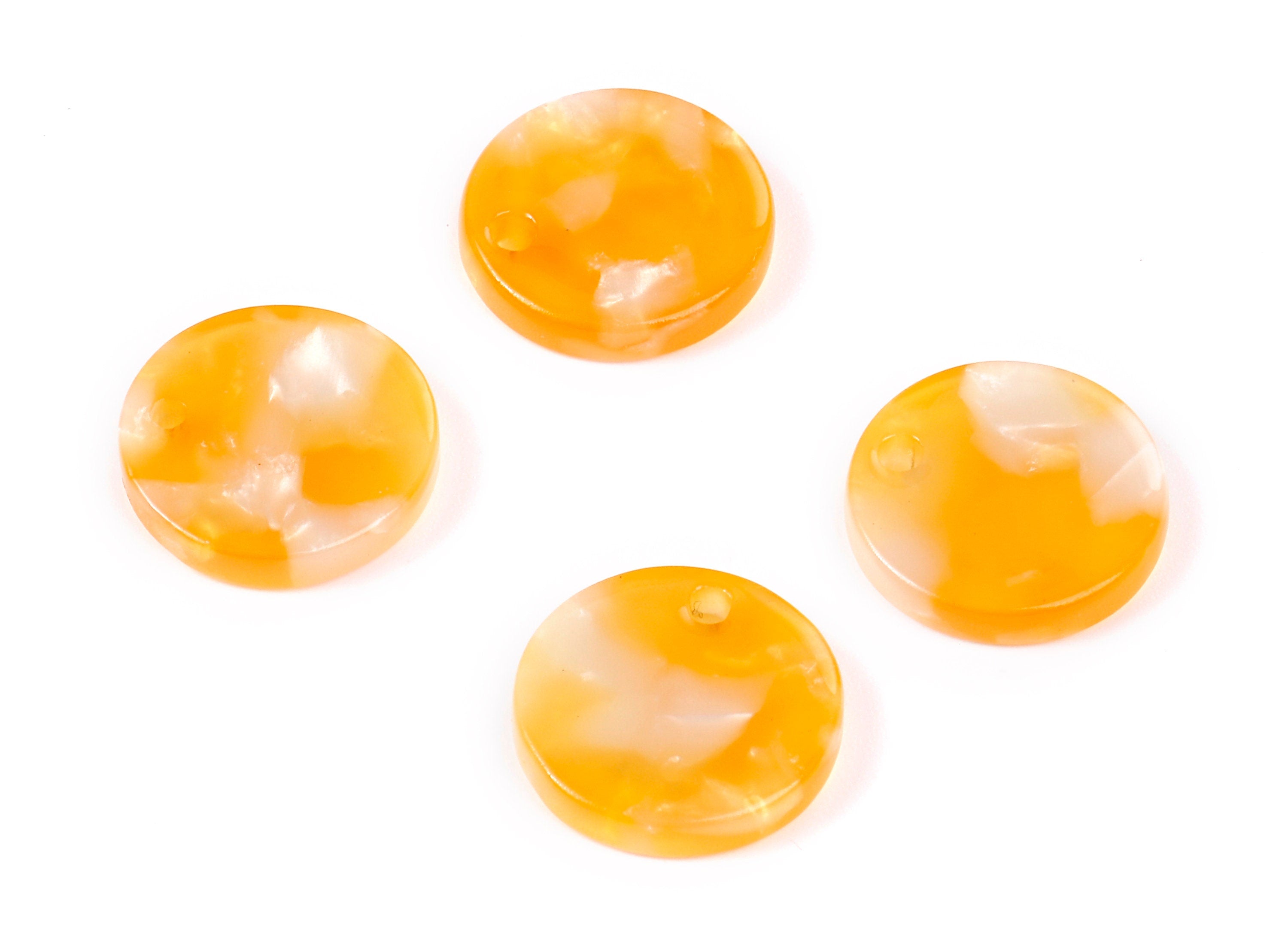 Acetate Round Charms - Round Earrings and Pendant - Earring Findings - Jewelry Supplies - Color Code: A43 - 14.5x14.5x2.5mm - AC1064-A43 - DOMEDBAZAAR