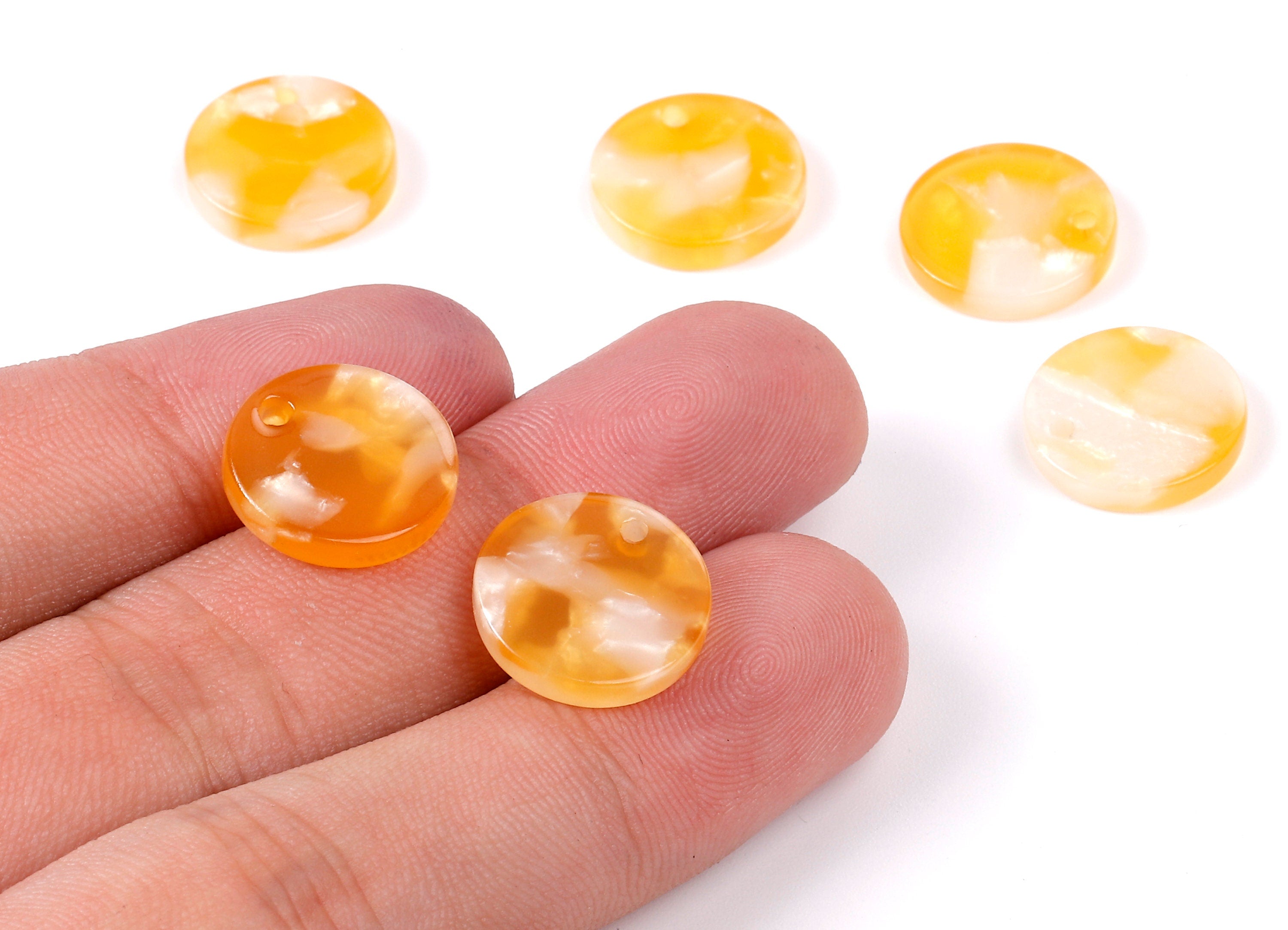 Acetate Round Charms - Round Earrings and Pendant - Earring Findings - Jewelry Supplies - Color Code: A43 - 14.5x14.5x2.5mm - AC1064-A43 - DOMEDBAZAAR
